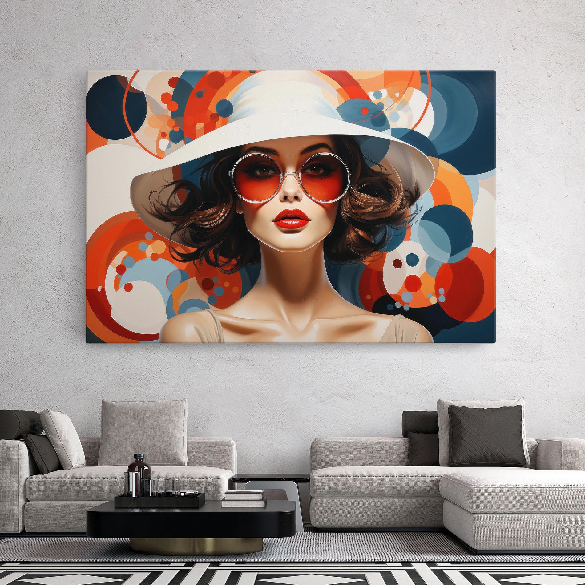 Leinwandbild Big Glasses Woman mockup 2