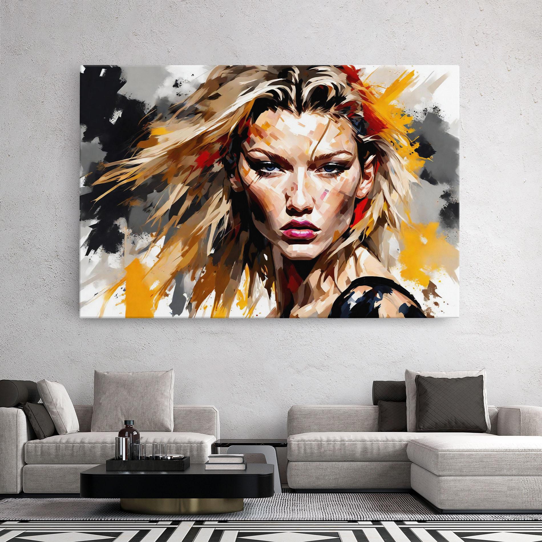 Leinwandbild Blond Hair Splash mockup 2