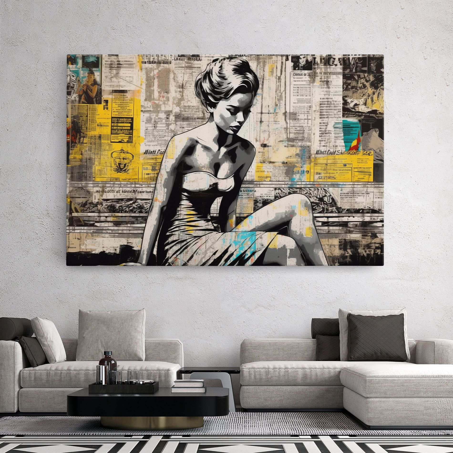 Newspaper Painting Girl mockup 2