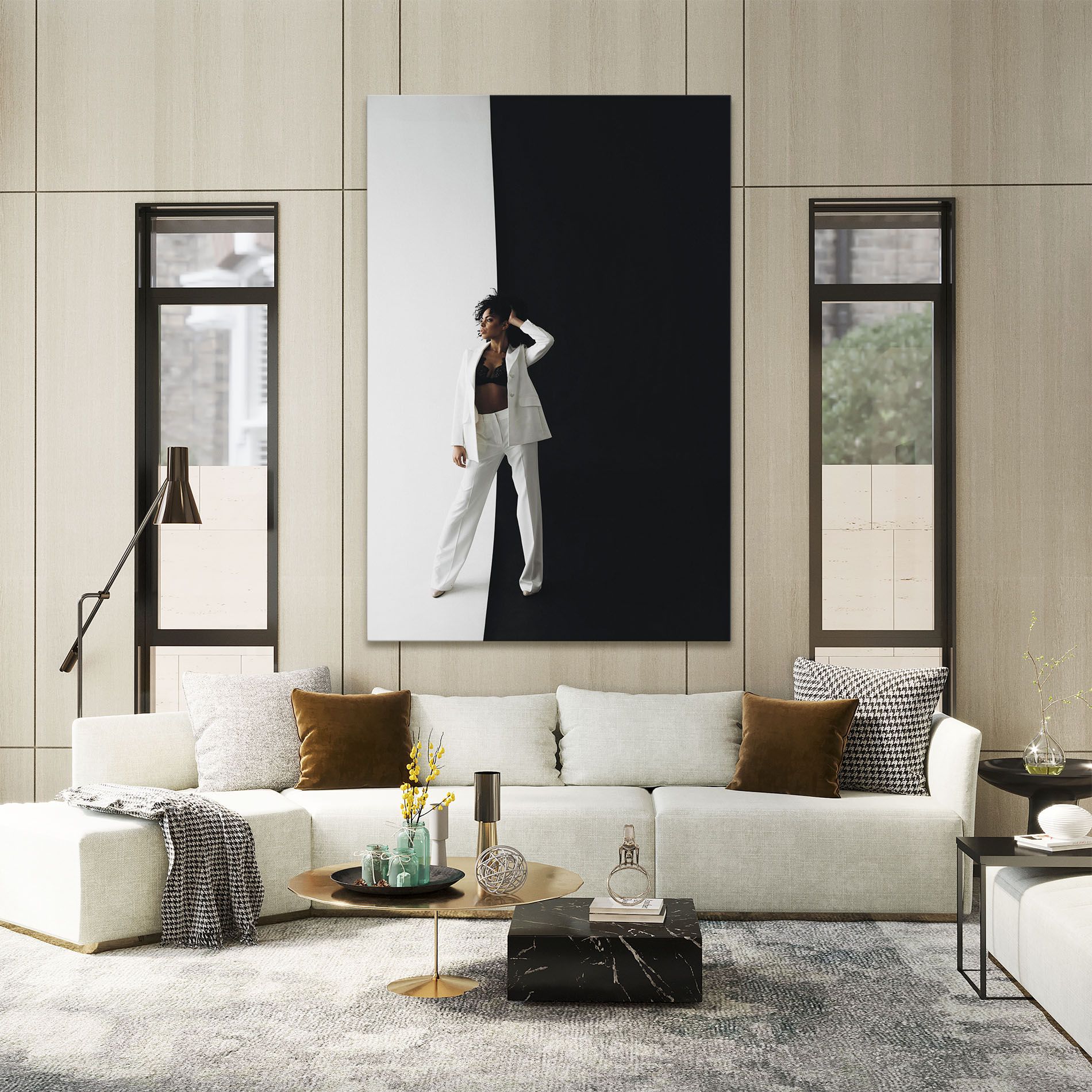 African Girl White Outfit mockup 2