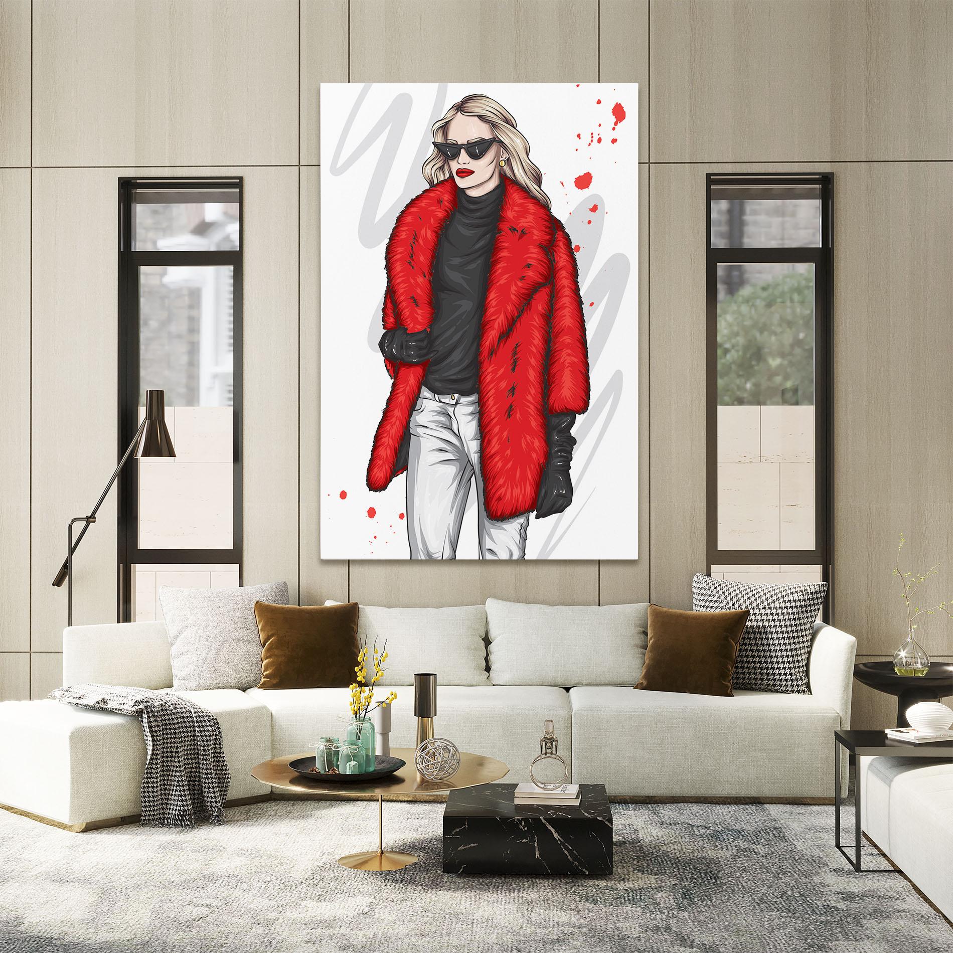 Leinwandbild Black Blouse Woman mockup 2