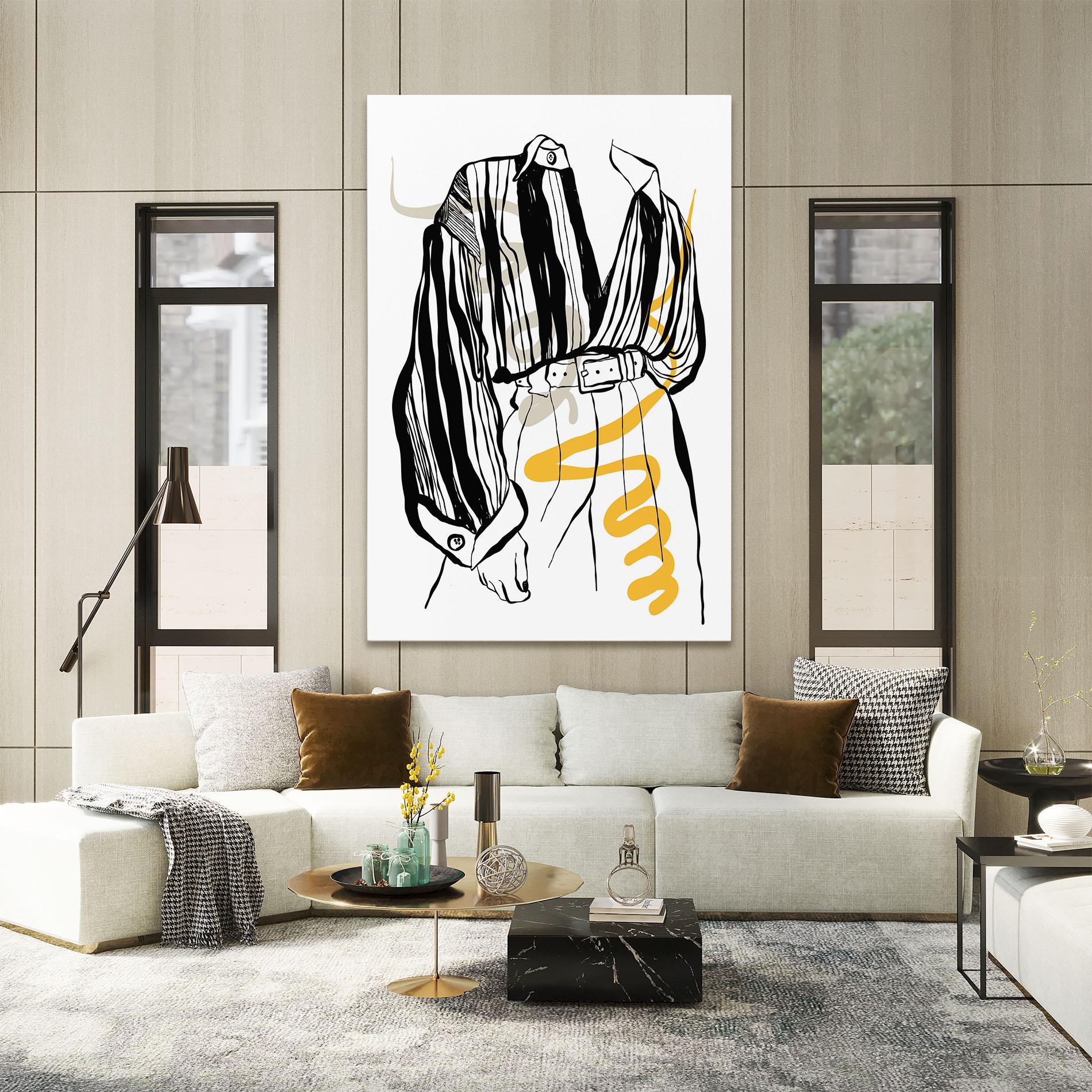 Leinwandbild Modern Outfit Line mockup 2