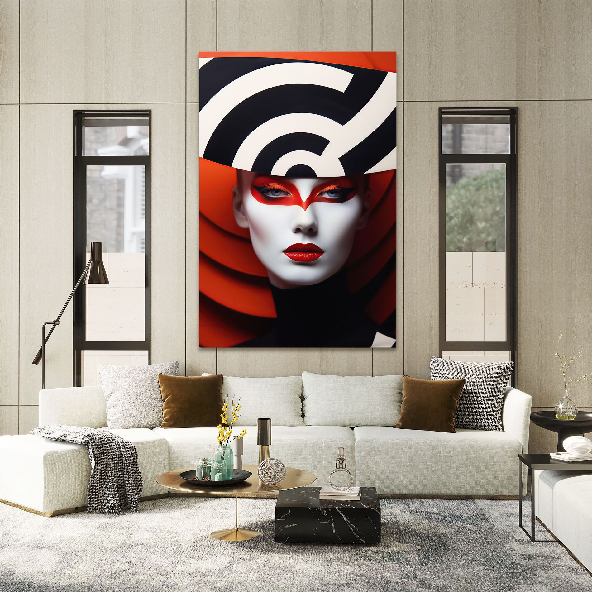 Red Black Woman Art mockup 2