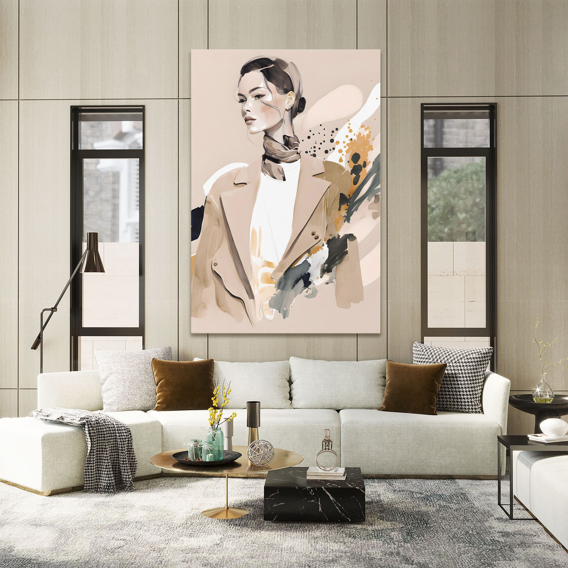 Watercolor Stylish Model mockup 2