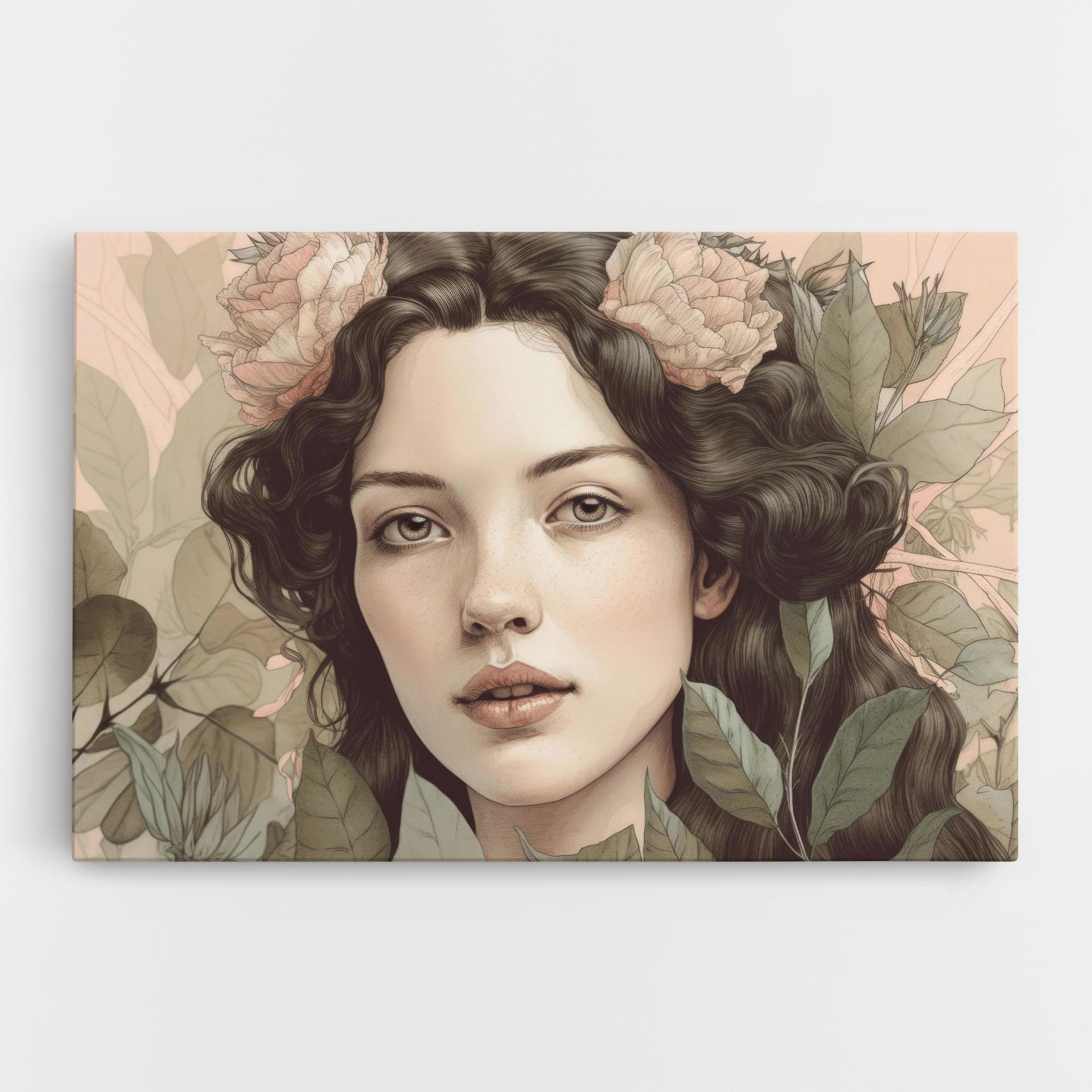 Leinwandbild Beautiful Vintage Portrait mockup 0