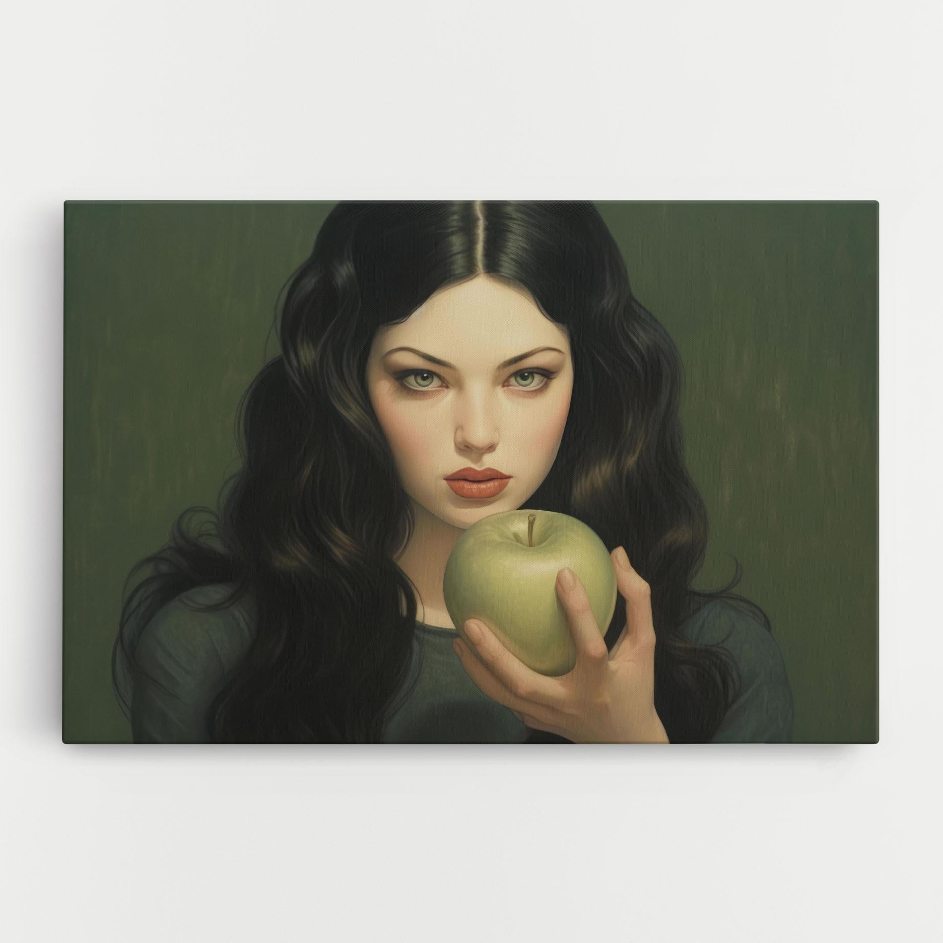 Leinwandbild Green Apple Painting mockup 0