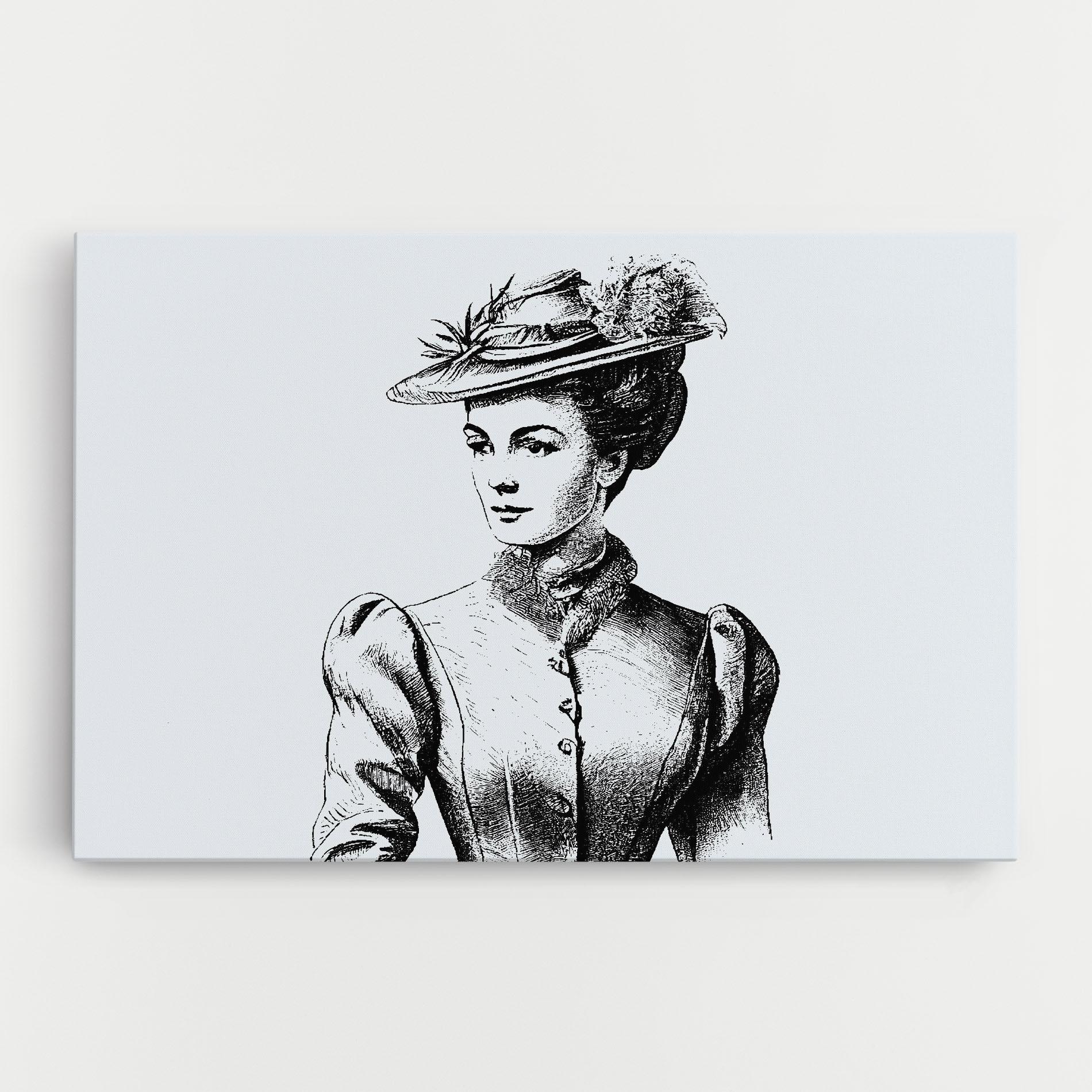 Leinwandbild Noble Lady Hat mockup 0