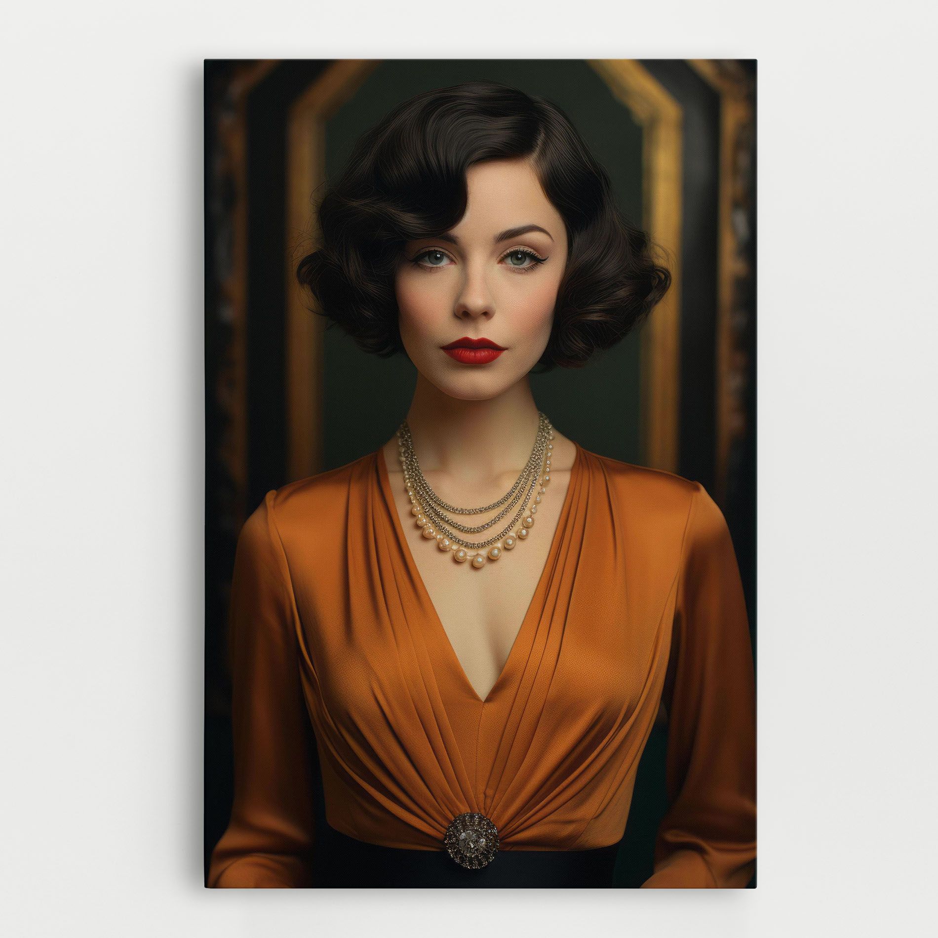 Orange Blouse Pearls mockup 0