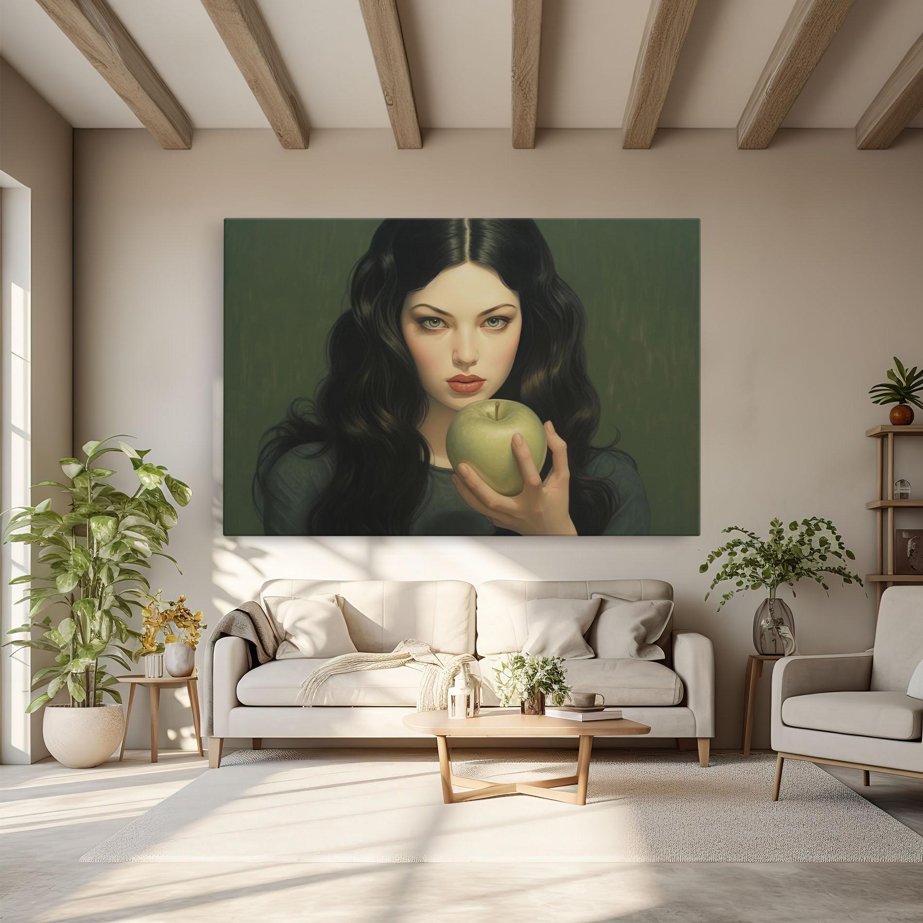 Leinwandbild Green Apple Painting mockup 6