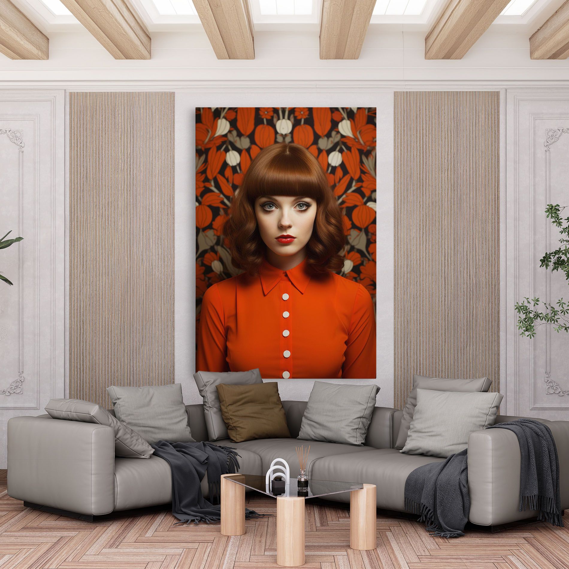 Orange Blouse Woman mockup 6