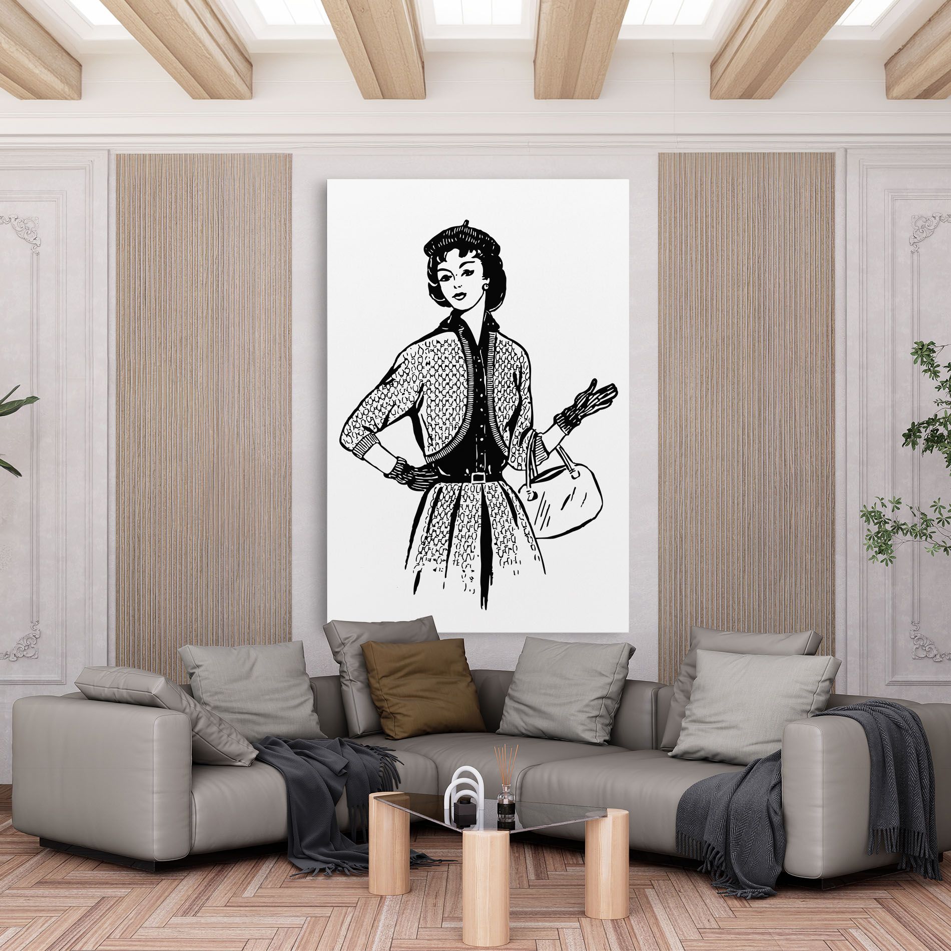 Vintage Woman Line mockup 6