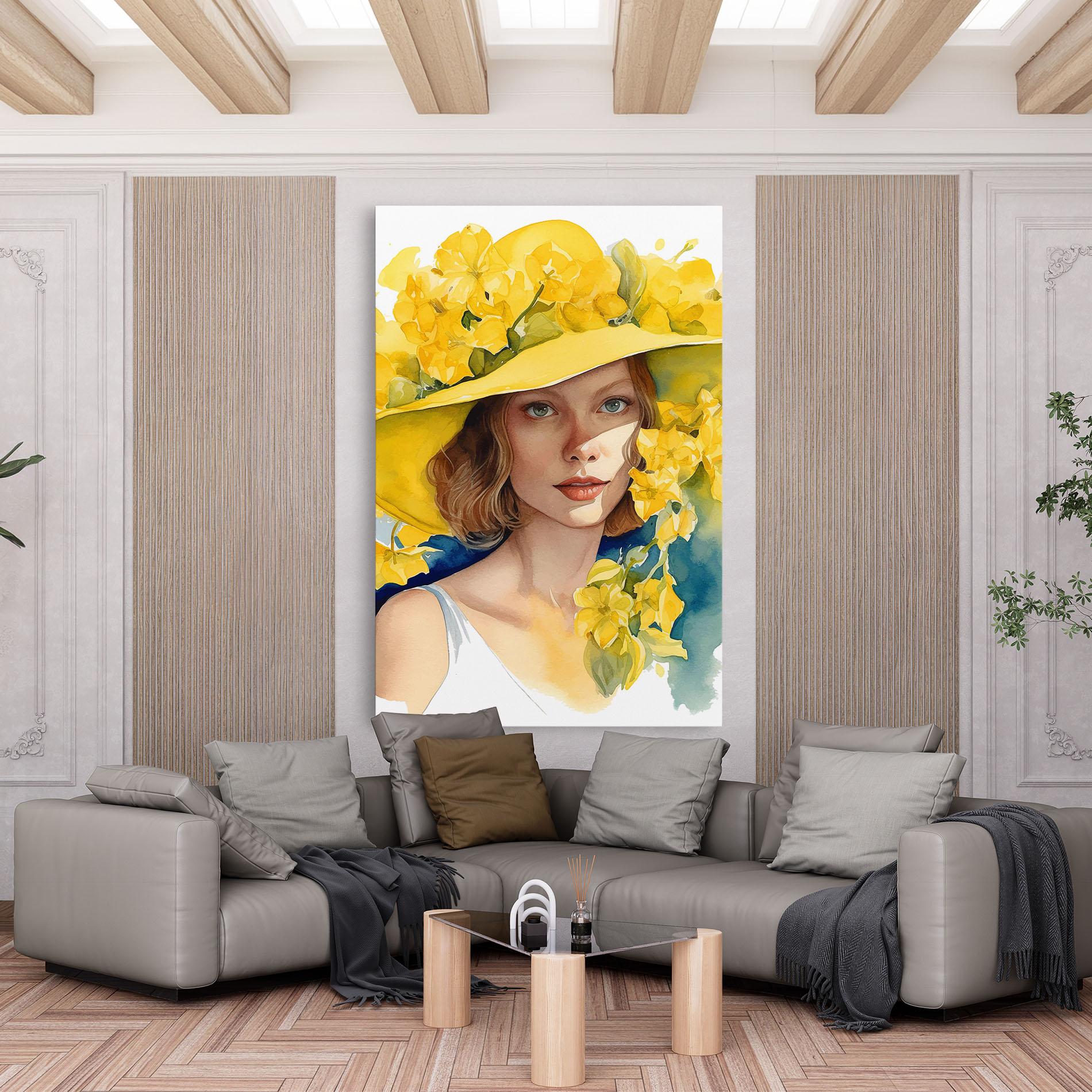 Leinwandbild Yellow Hat Flowers mockup 6