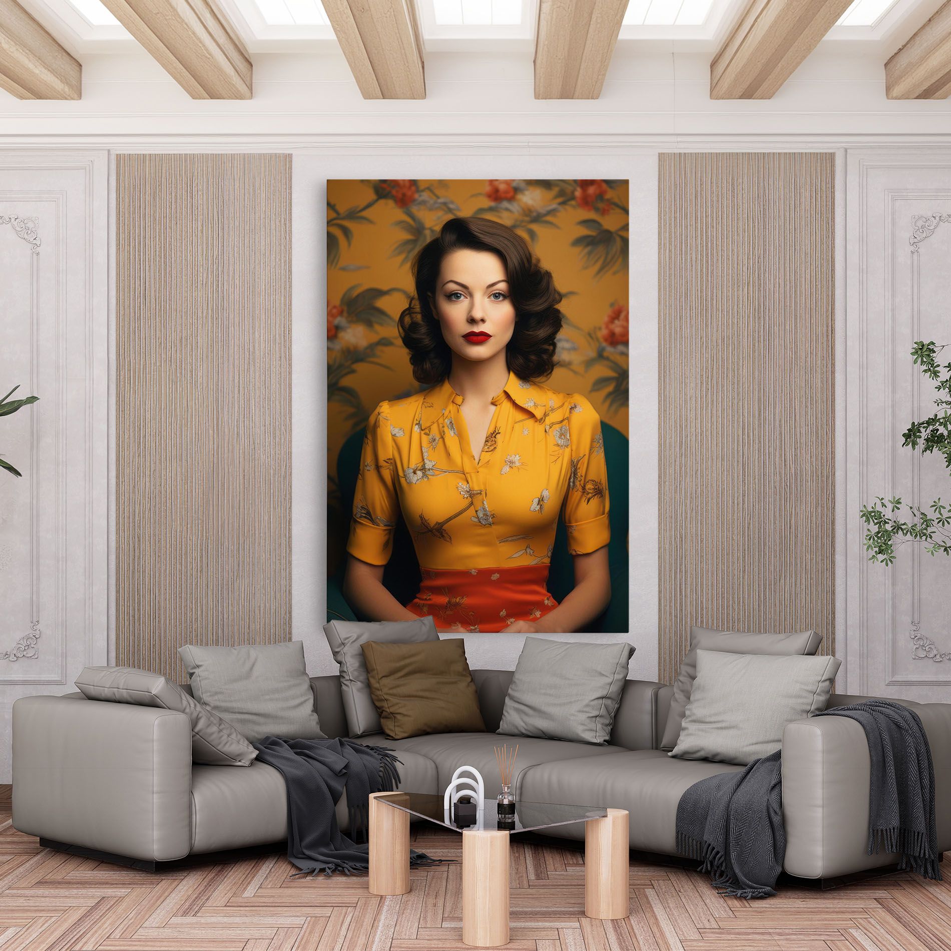 Yellow Red Dress mockup 6