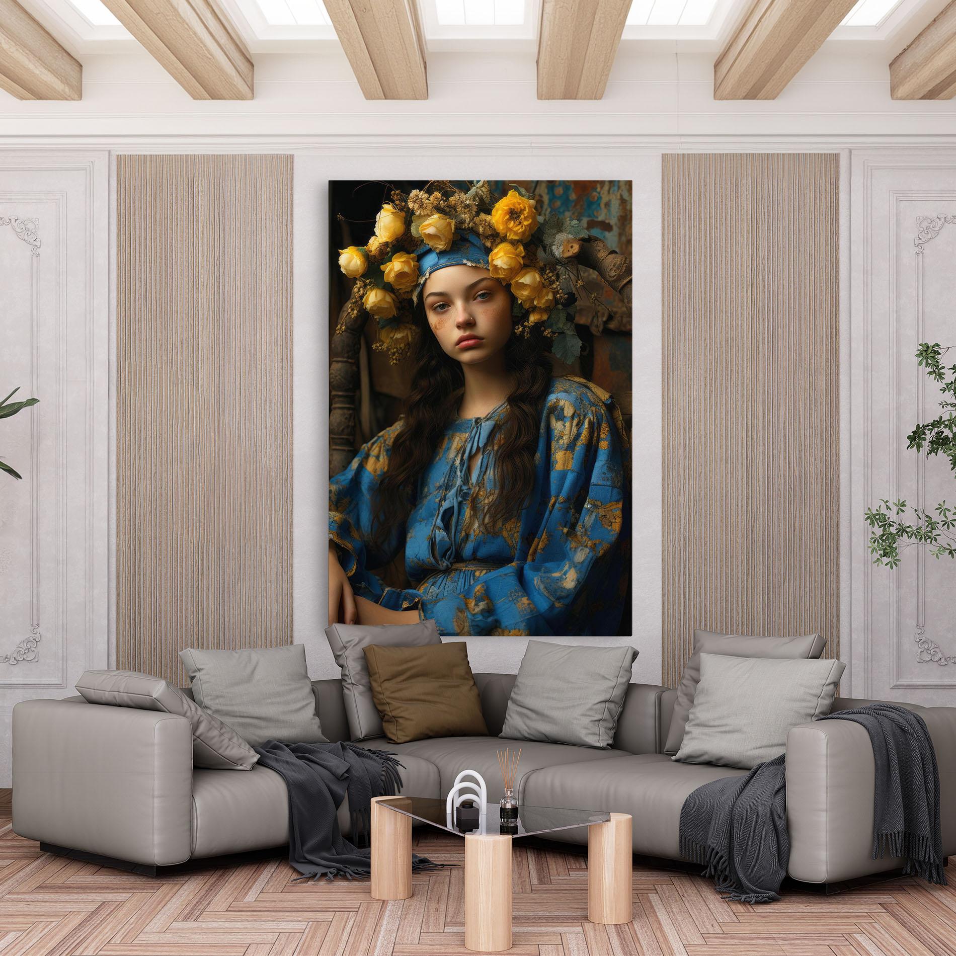 Leinwandbild Yellow Rose Dress mockup 6