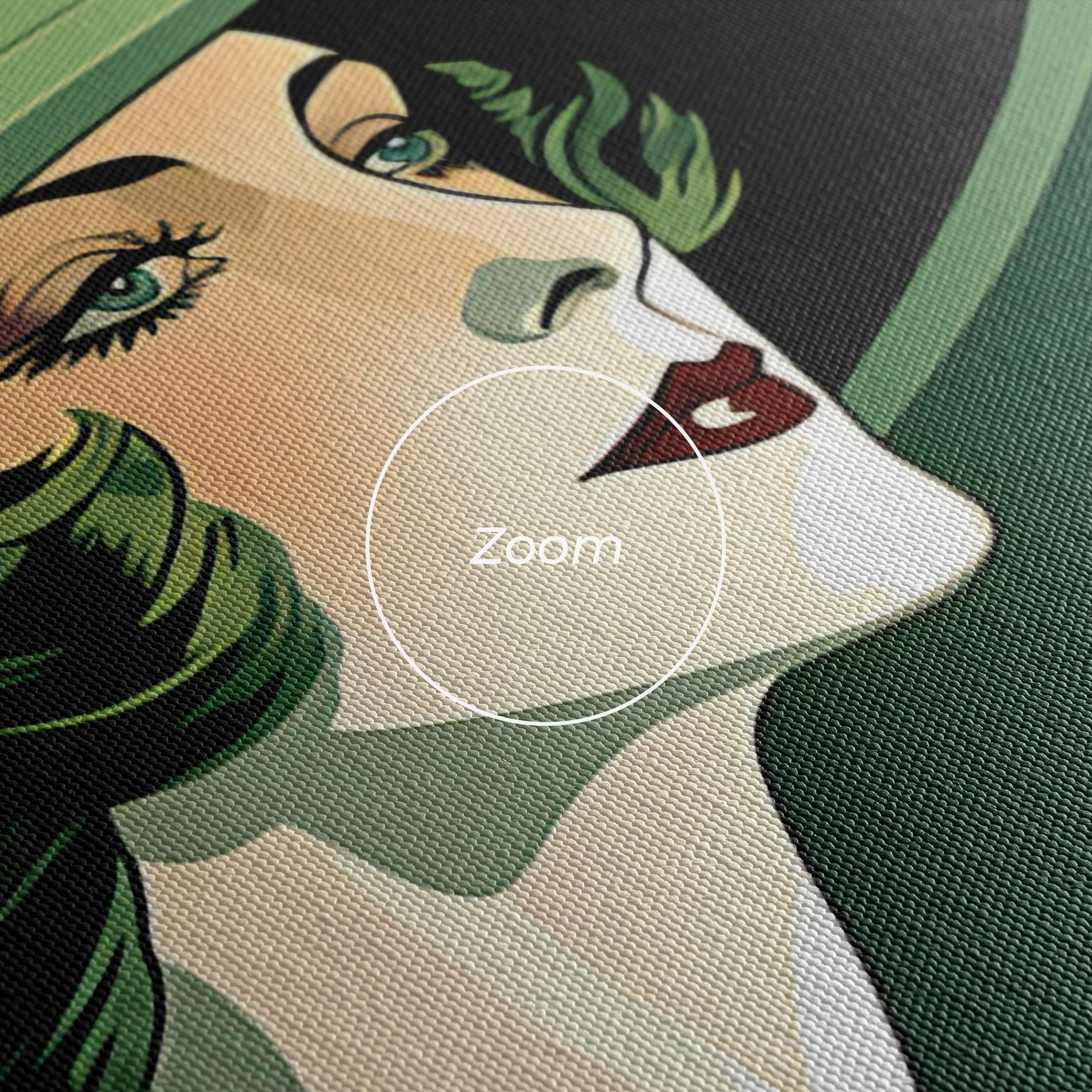 Leinwandbild Green Woman Painting mockup 3