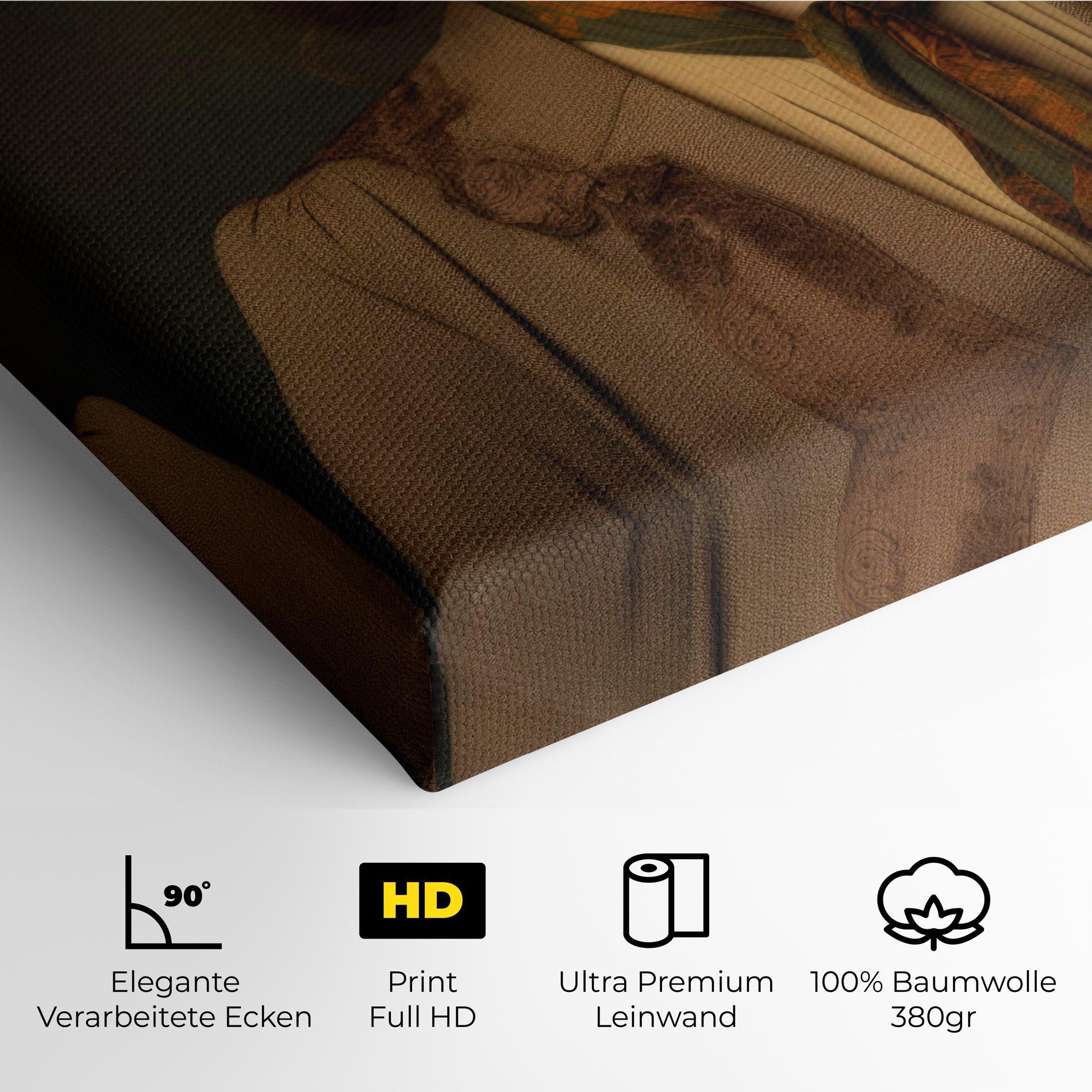 Leinwandbild Cream Vintage Hat mockup 4