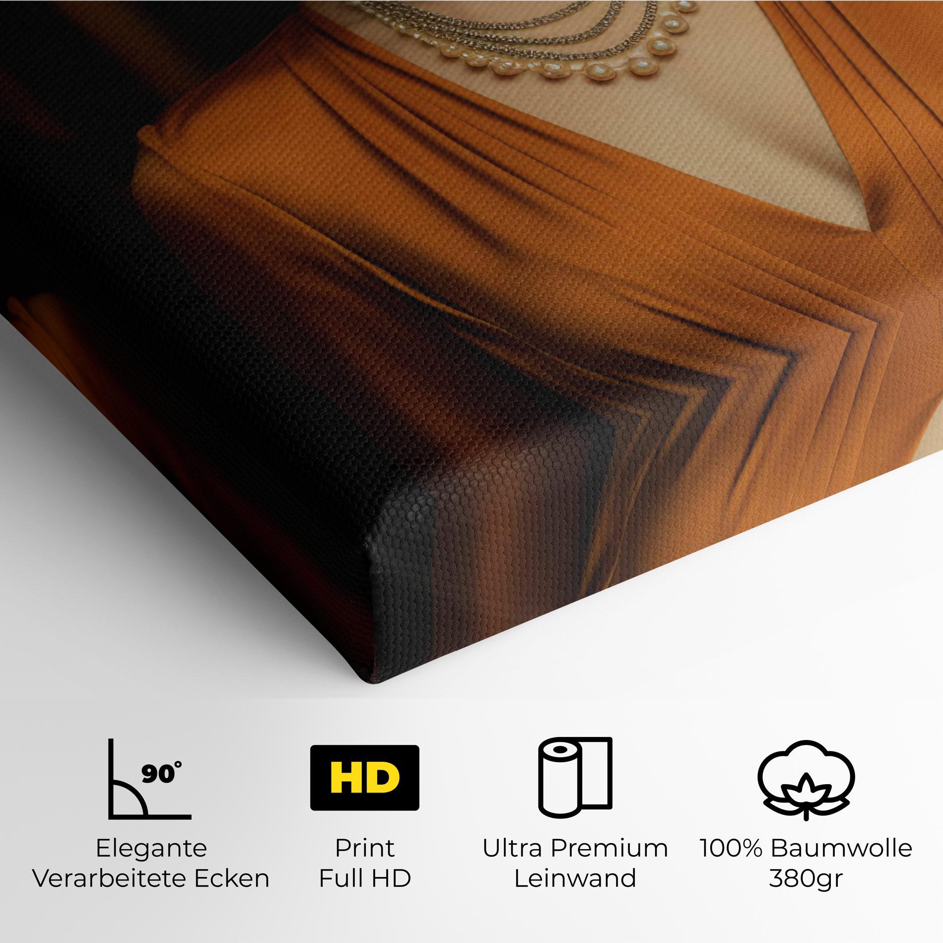 Leinwandbild Orange Blouse Pearls mockup 4