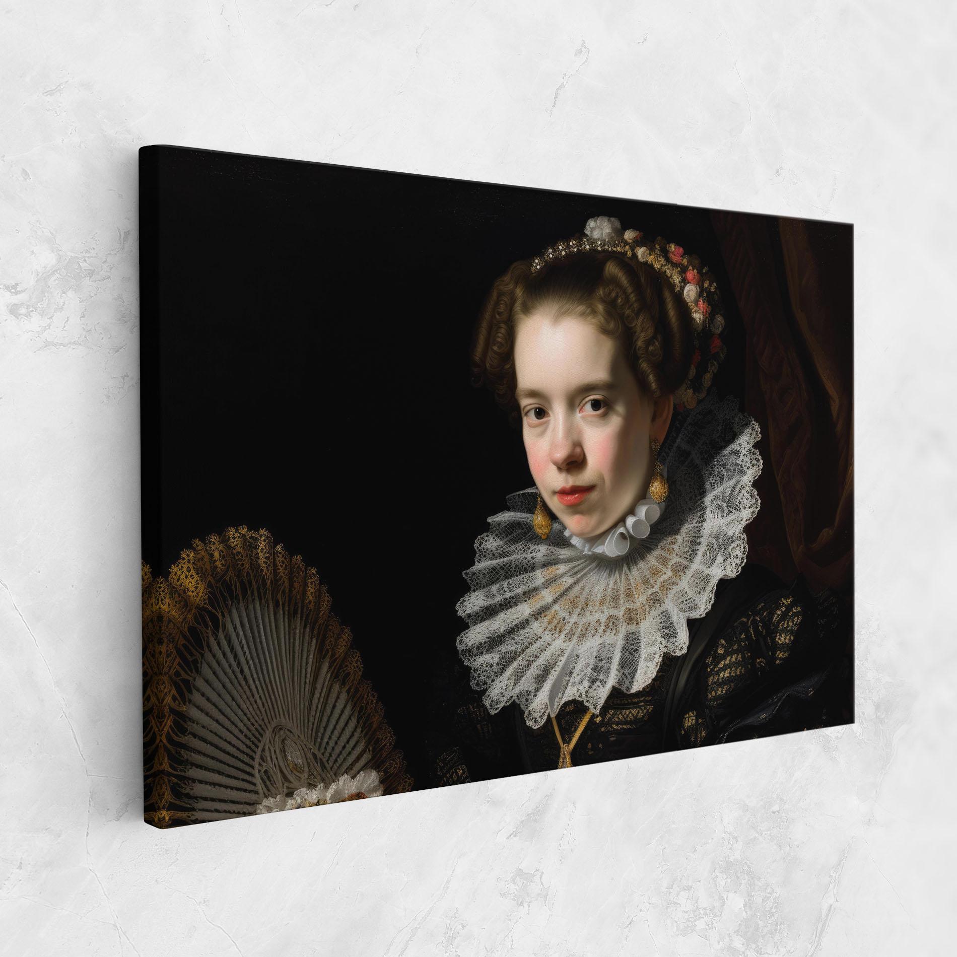 Leinwandbild Baroque Lady Portrait mockup 1