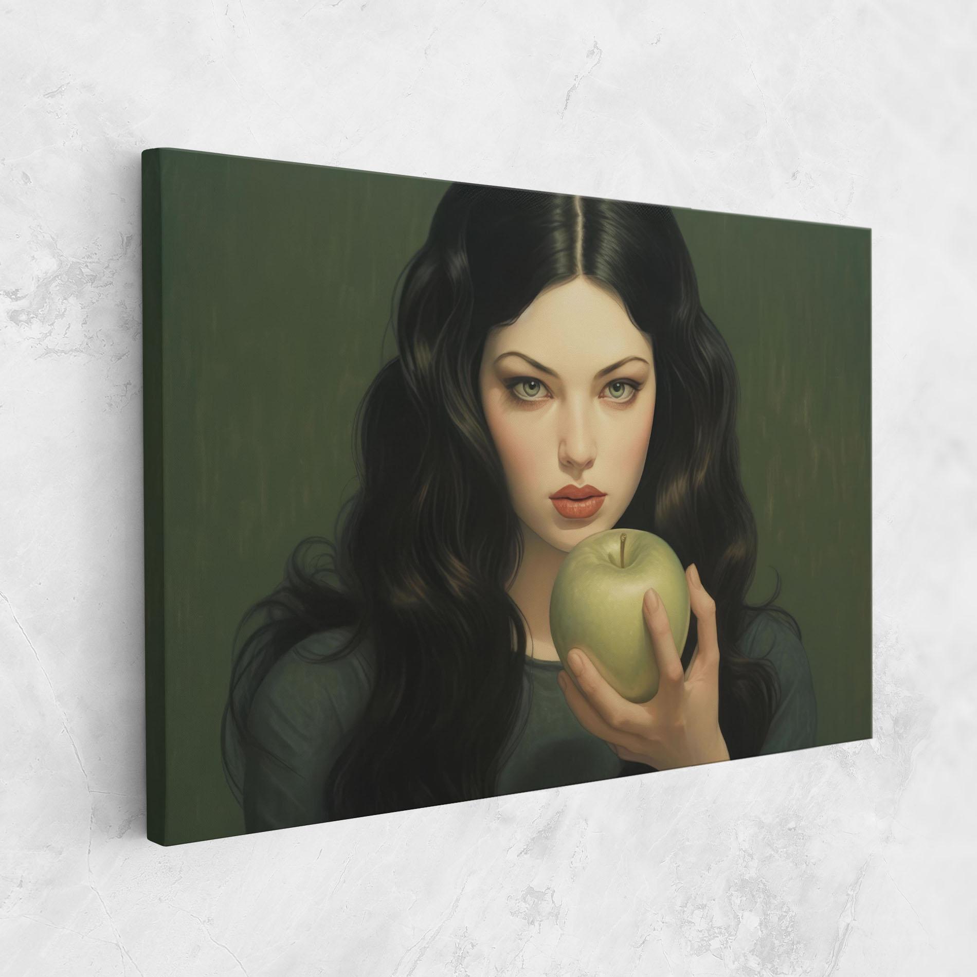Leinwandbild Green Apple Painting mockup 1