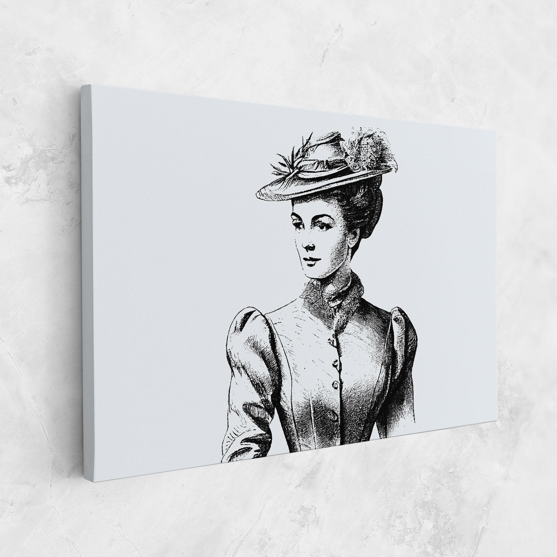 Leinwandbild Noble Lady Hat mockup 1