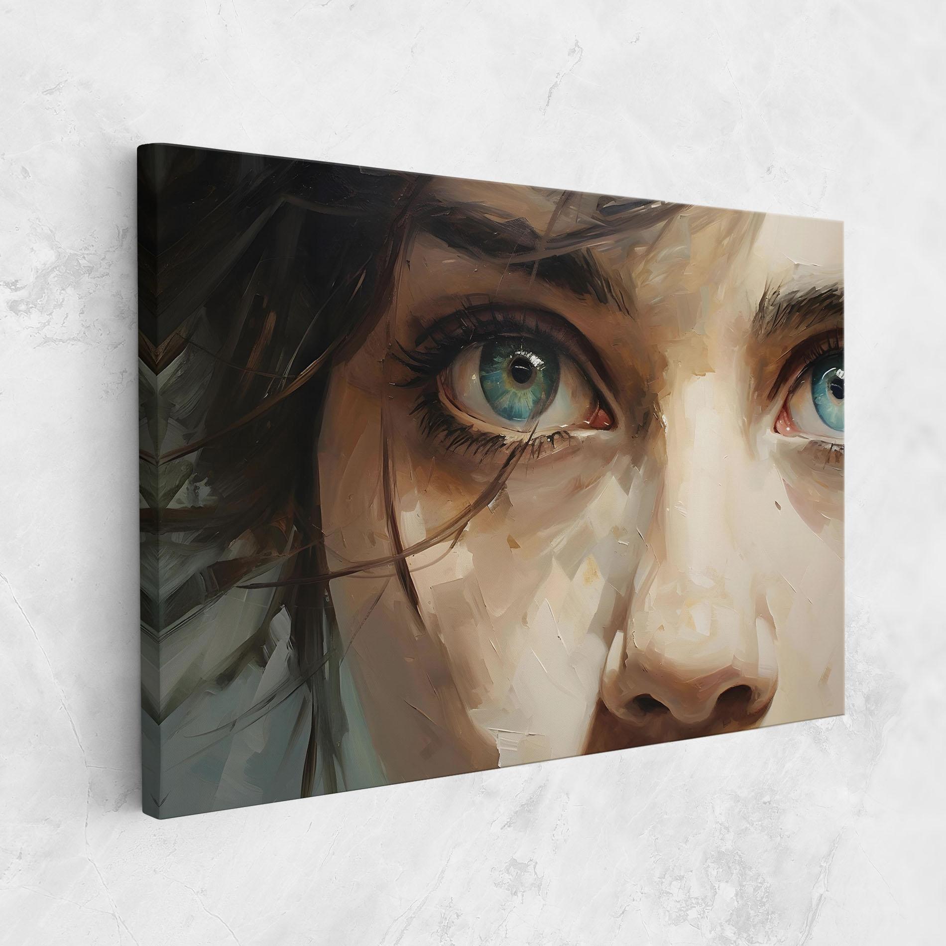 Leinwandbild Vintage Blue Eyes Art mockup 1