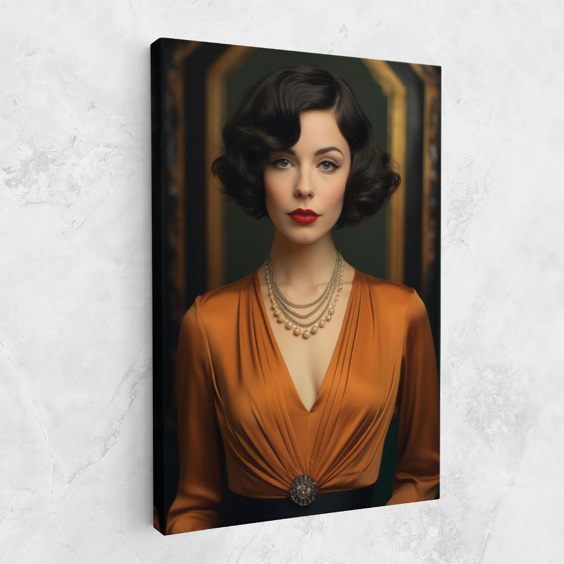 Leinwandbild Orange Blouse Pearls mockup 1