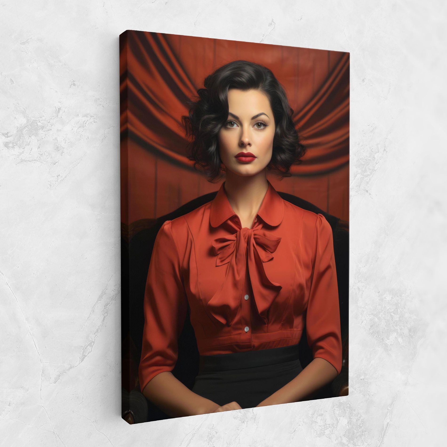 Pretty Red Blouse mockup 1