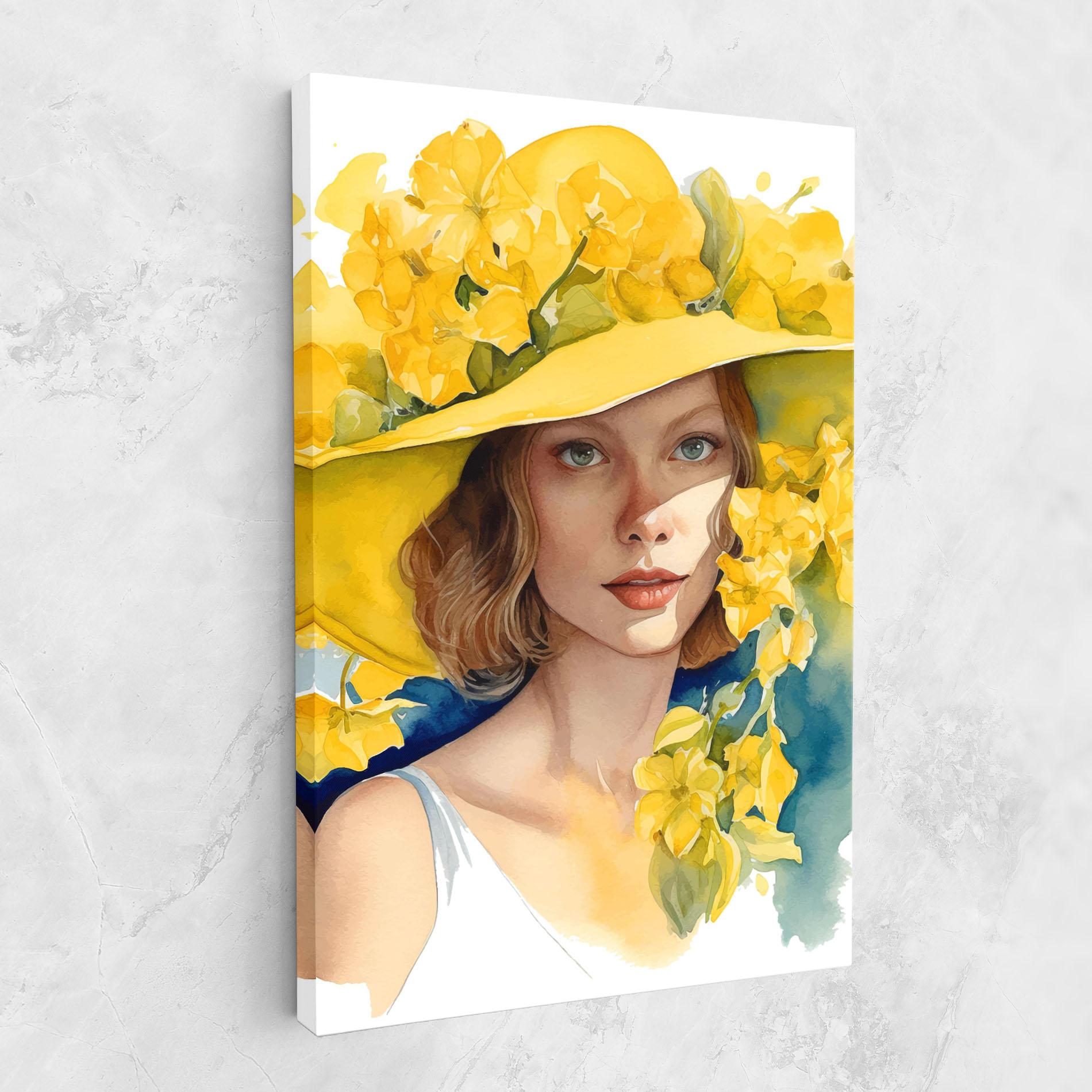 Leinwandbild Yellow Hat Flowers mockup 1