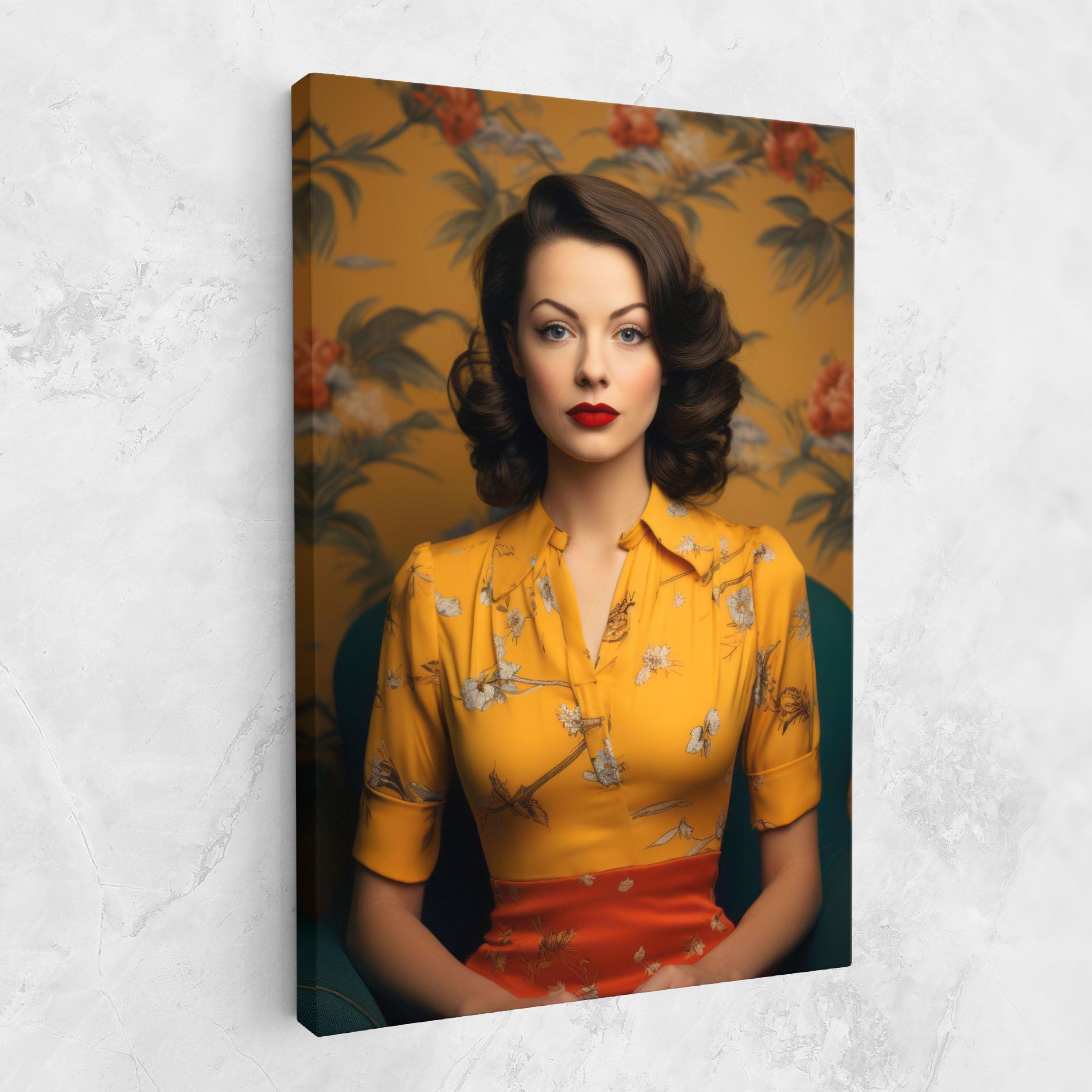 Yellow Red Dress mockup 1