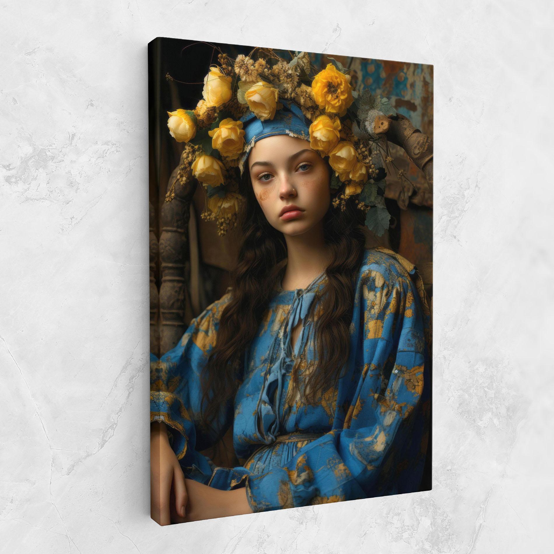 Leinwandbild Yellow Rose Dress mockup 1