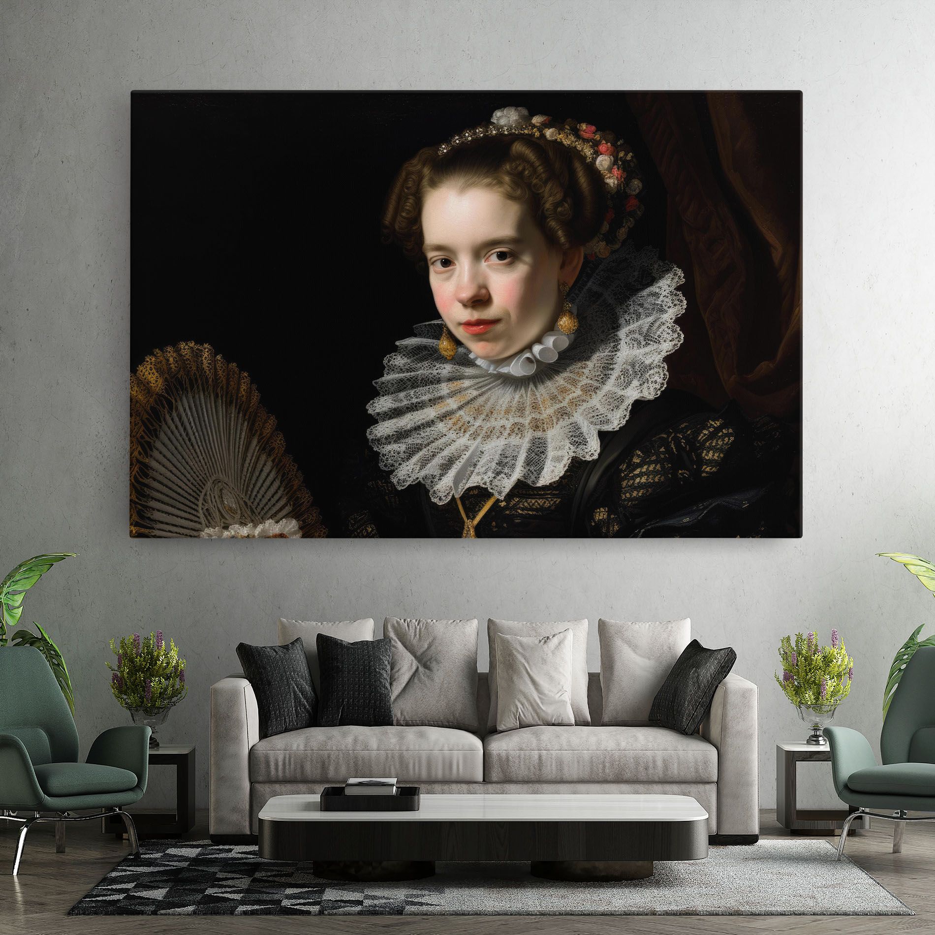 Baroque Lady Portrait mockup 7