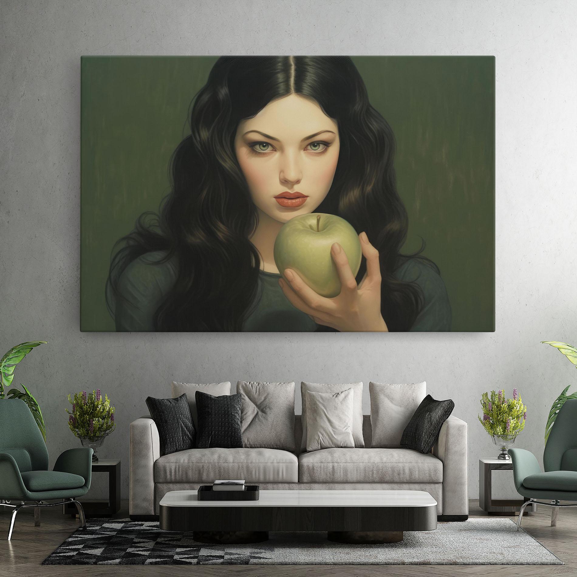 Leinwandbild Green Apple Painting mockup 7