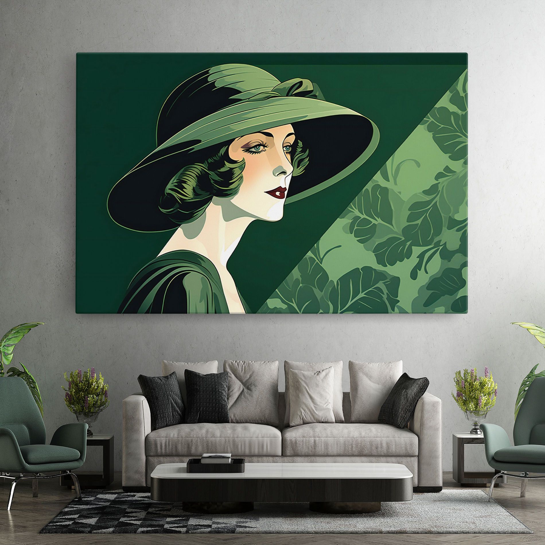 Green Woman Painting mockup 7