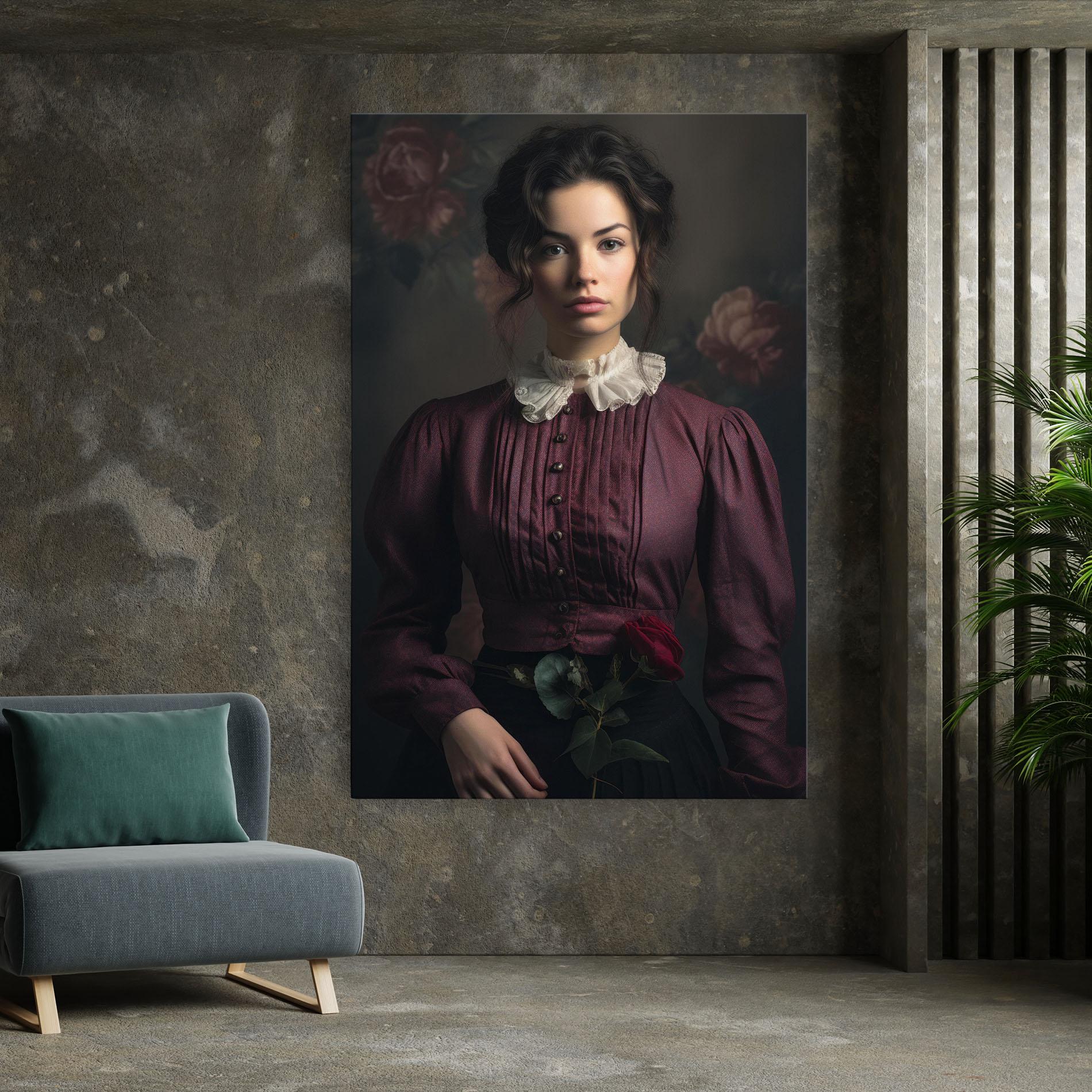 Leinwandbild Holding Vintage Rose mockup 7