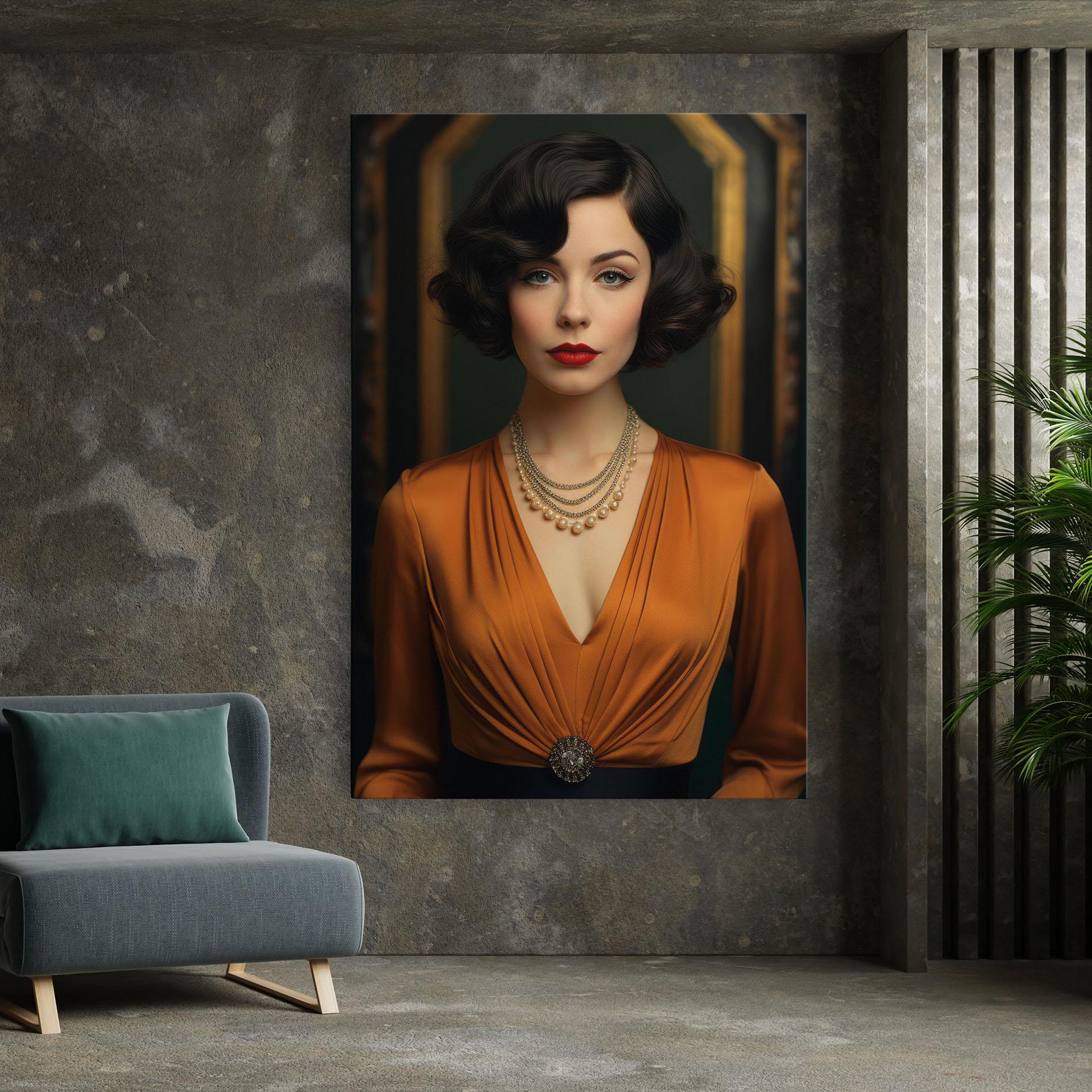 Leinwandbild Orange Blouse Pearls mockup 7