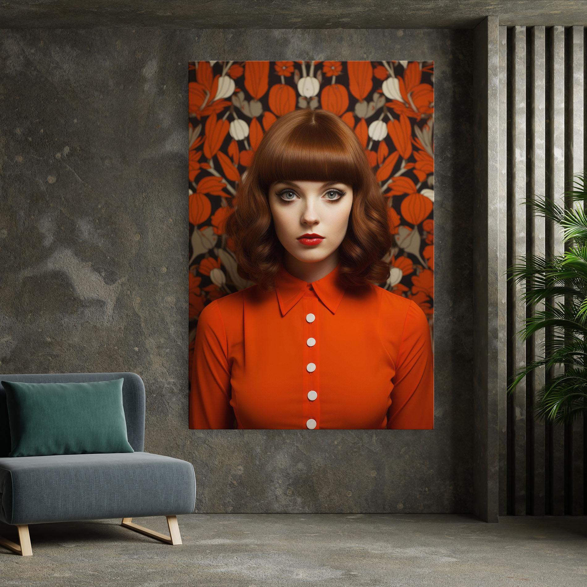 Leinwandbild Orange Blouse Woman mockup 7