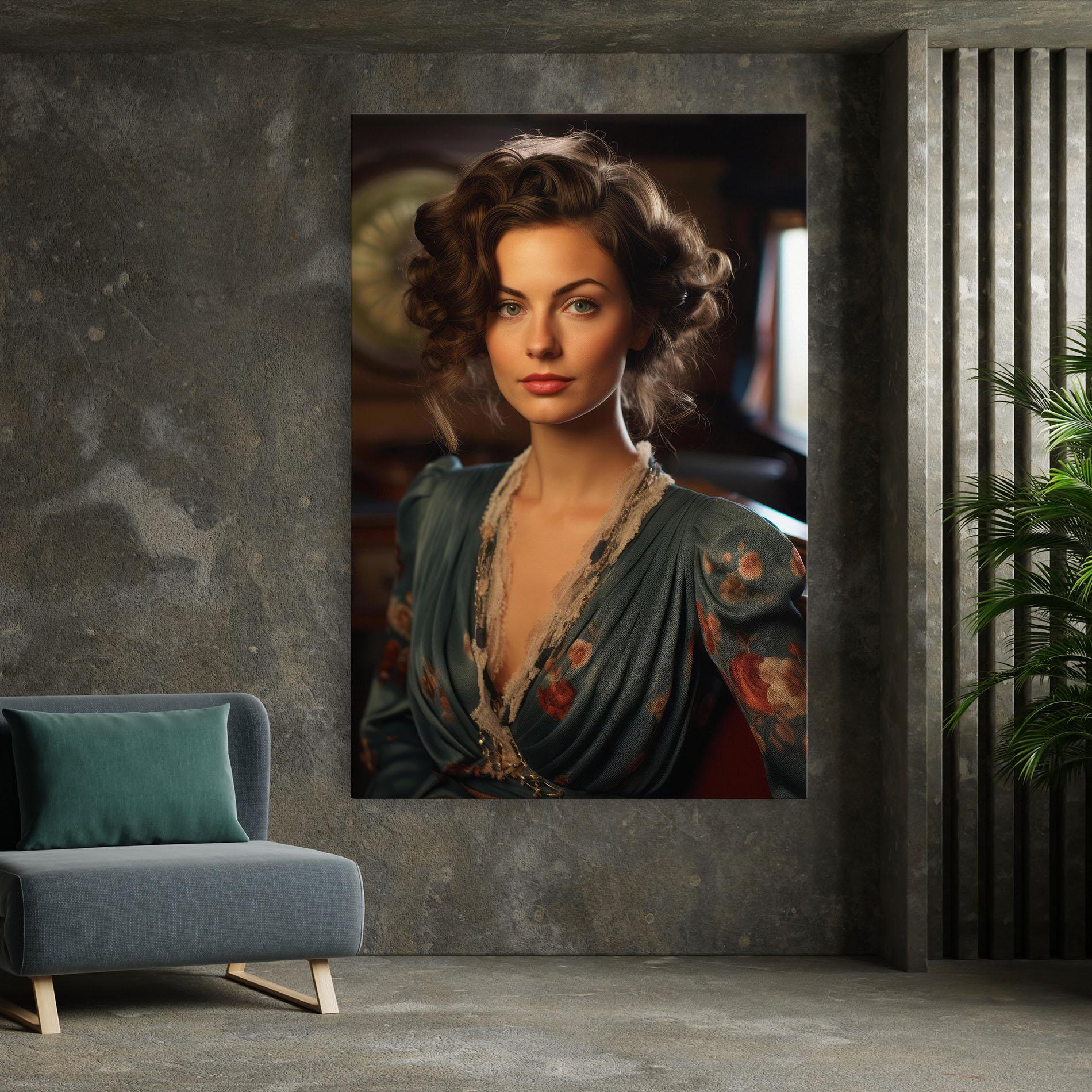 Leinwandbild Pink Flowers Dress mockup 7