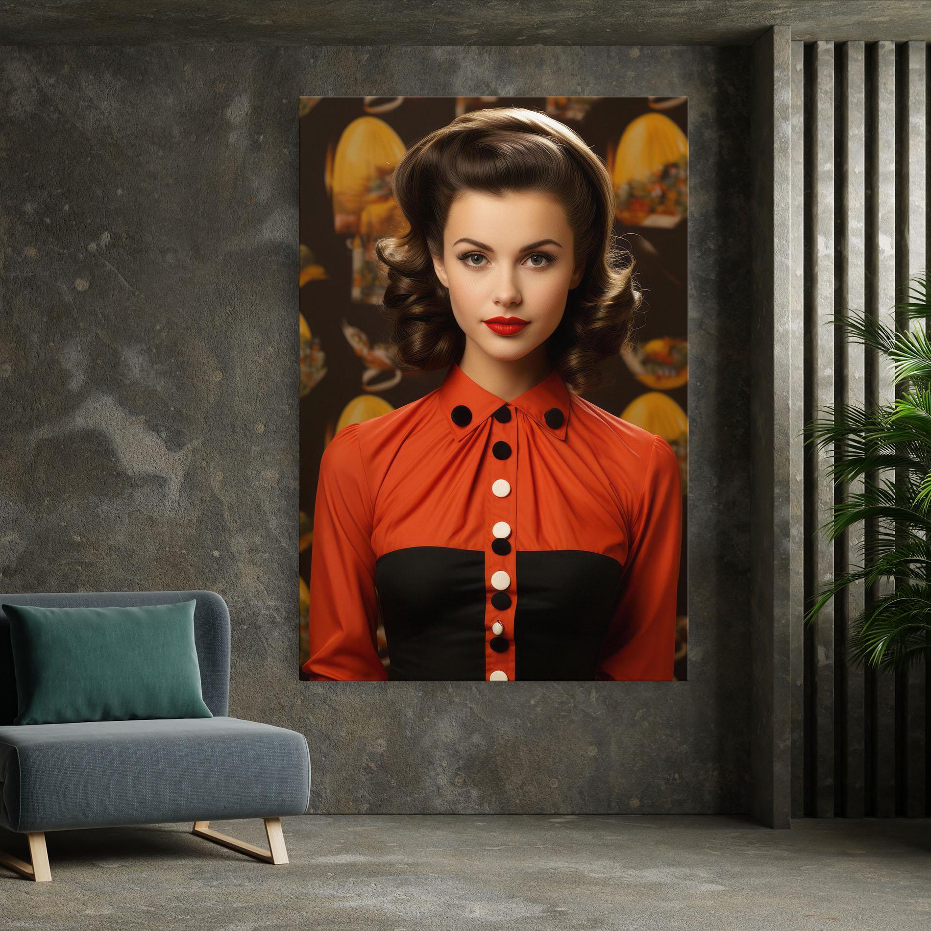 Leinwandbild Vintage Red Black mockup 7