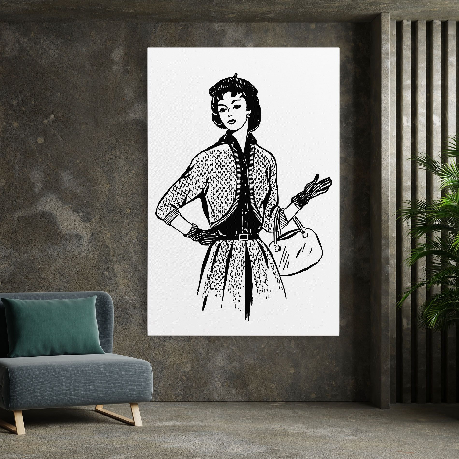 Vintage Woman Line mockup 7