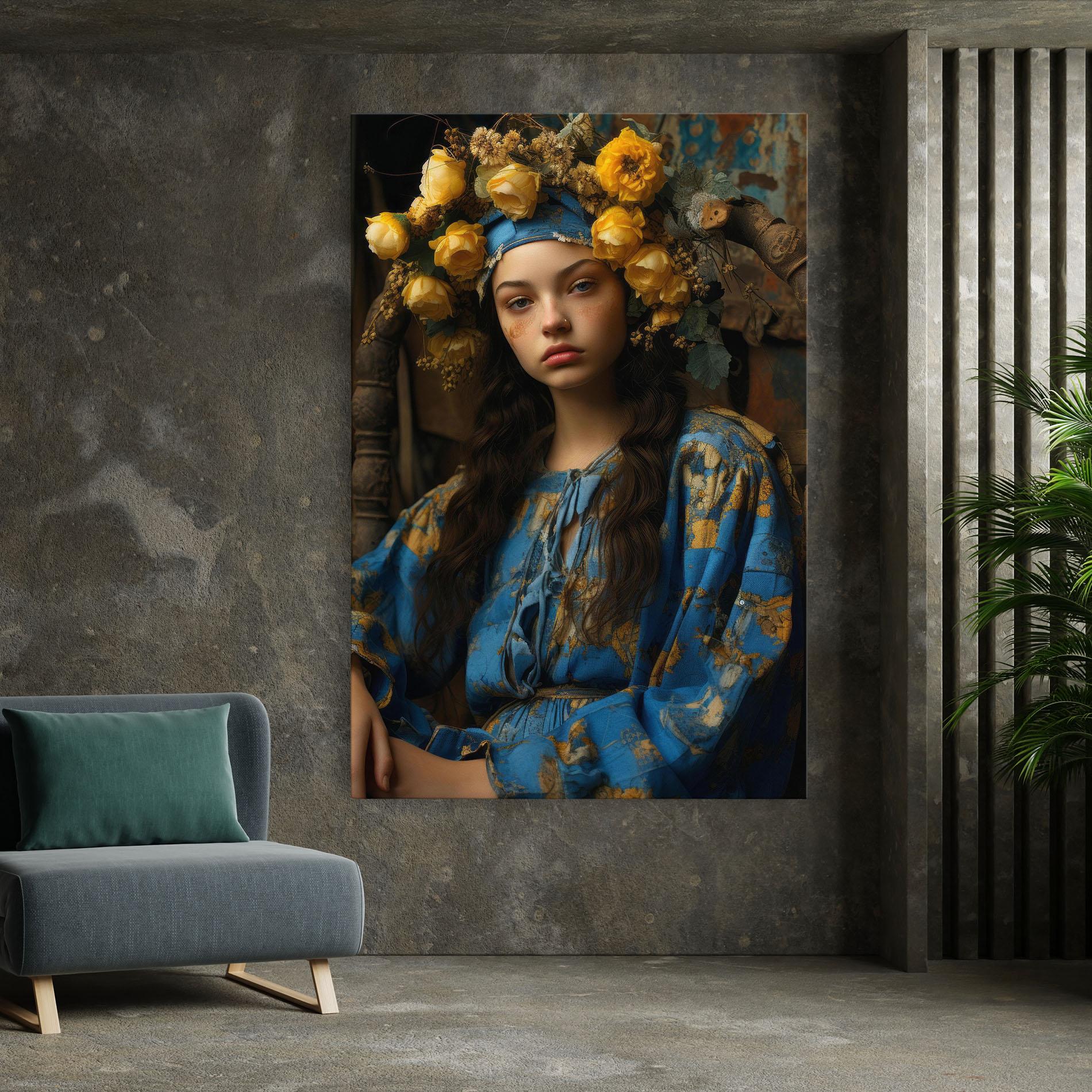 Leinwandbild Yellow Rose Dress mockup 7