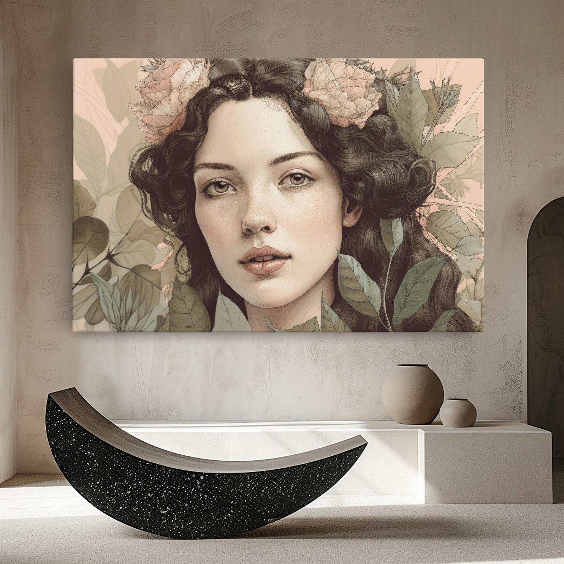 Leinwandbild Beautiful Vintage Portrait mockup 8