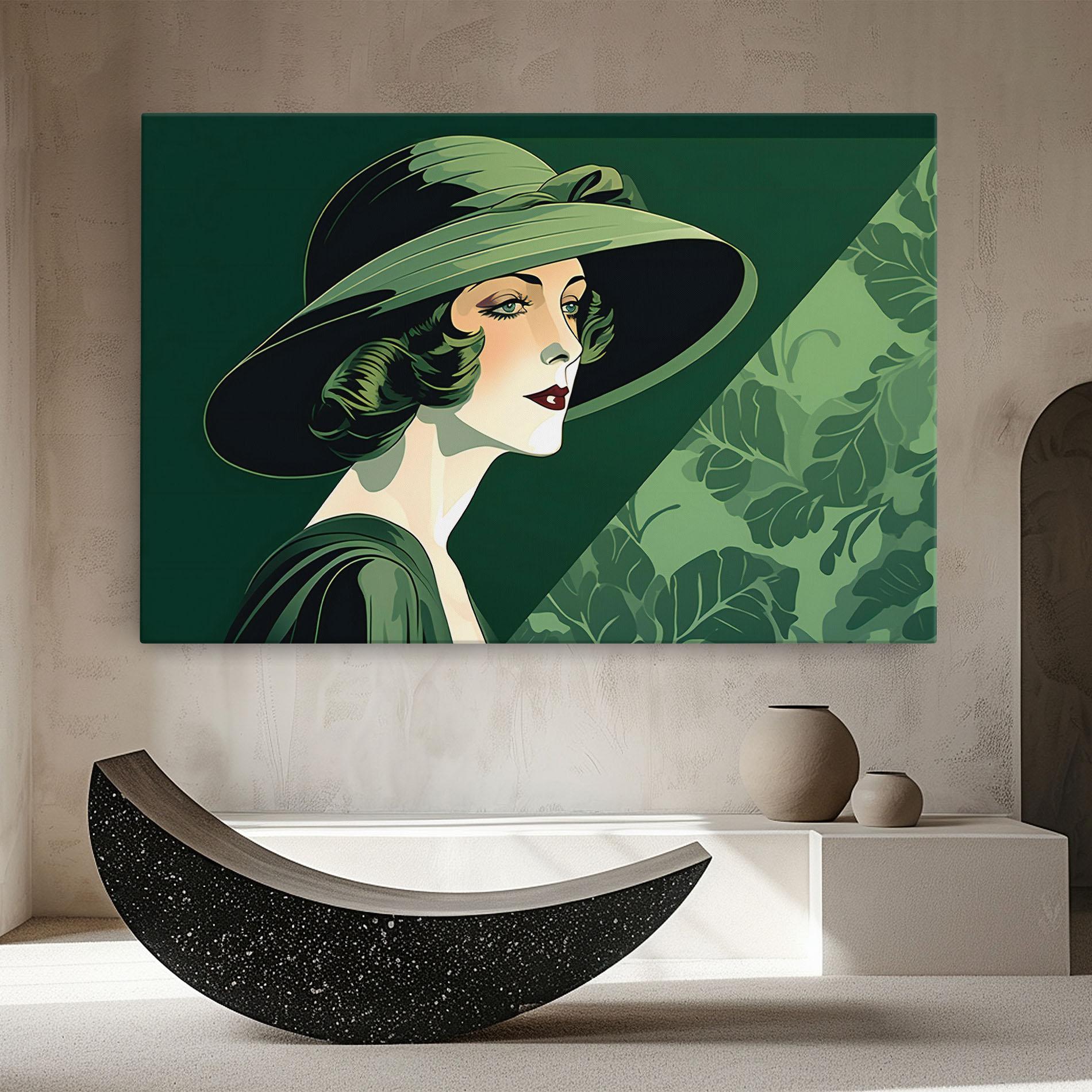 Leinwandbild Green Woman Painting mockup 8