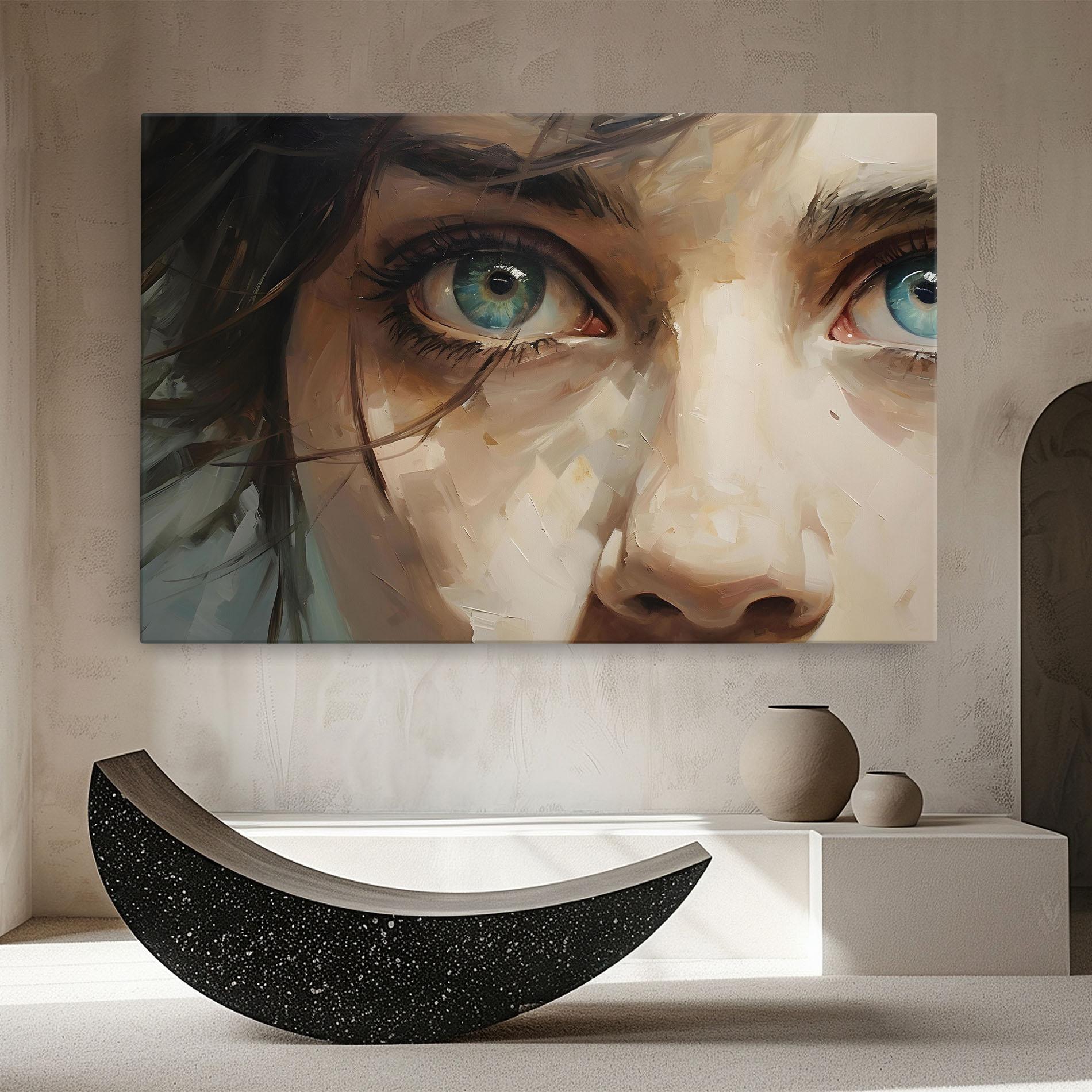 Leinwandbild Vintage Blue Eyes Art mockup 8