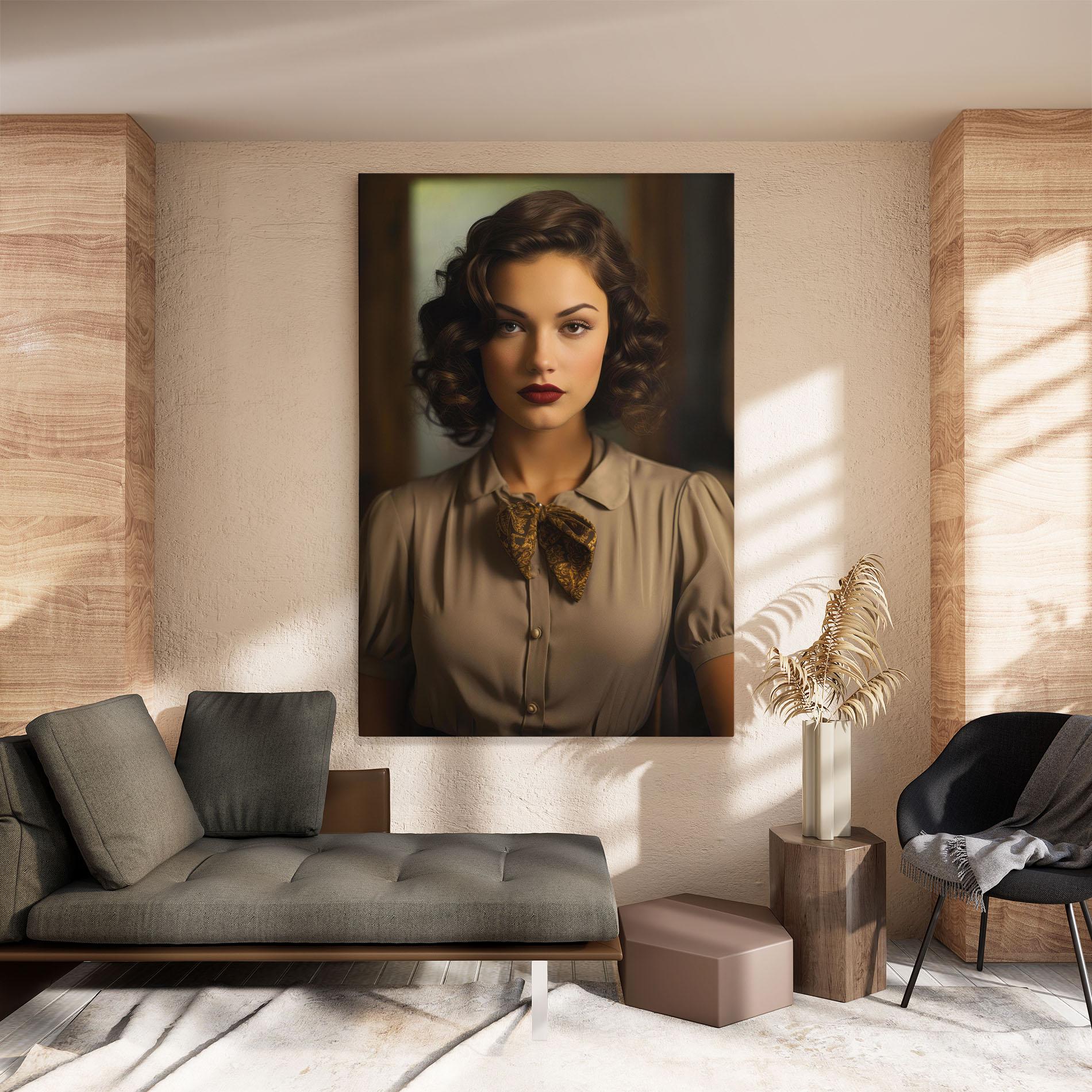 Leinwandbild Beige Vintage Blouse mockup 8