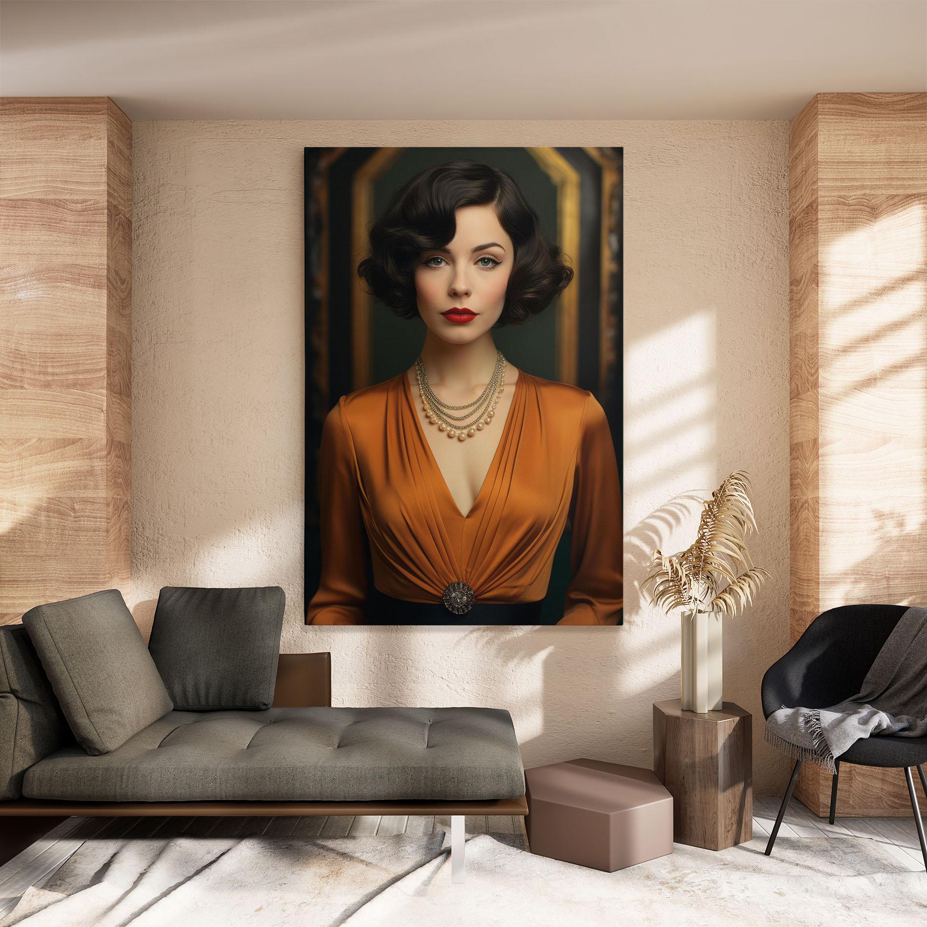 Leinwandbild Orange Blouse Pearls mockup 8