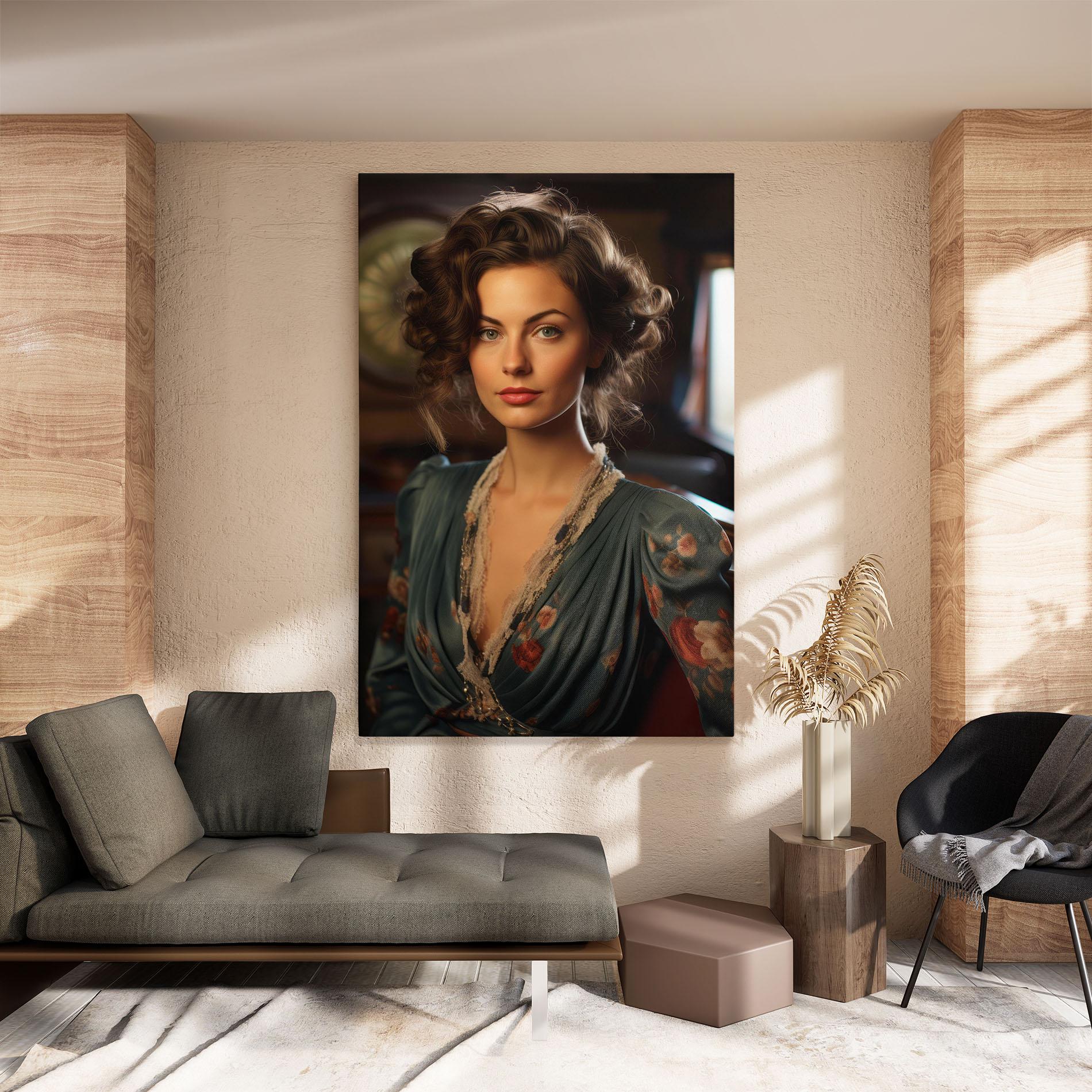 Leinwandbild Pink Flowers Dress mockup 8