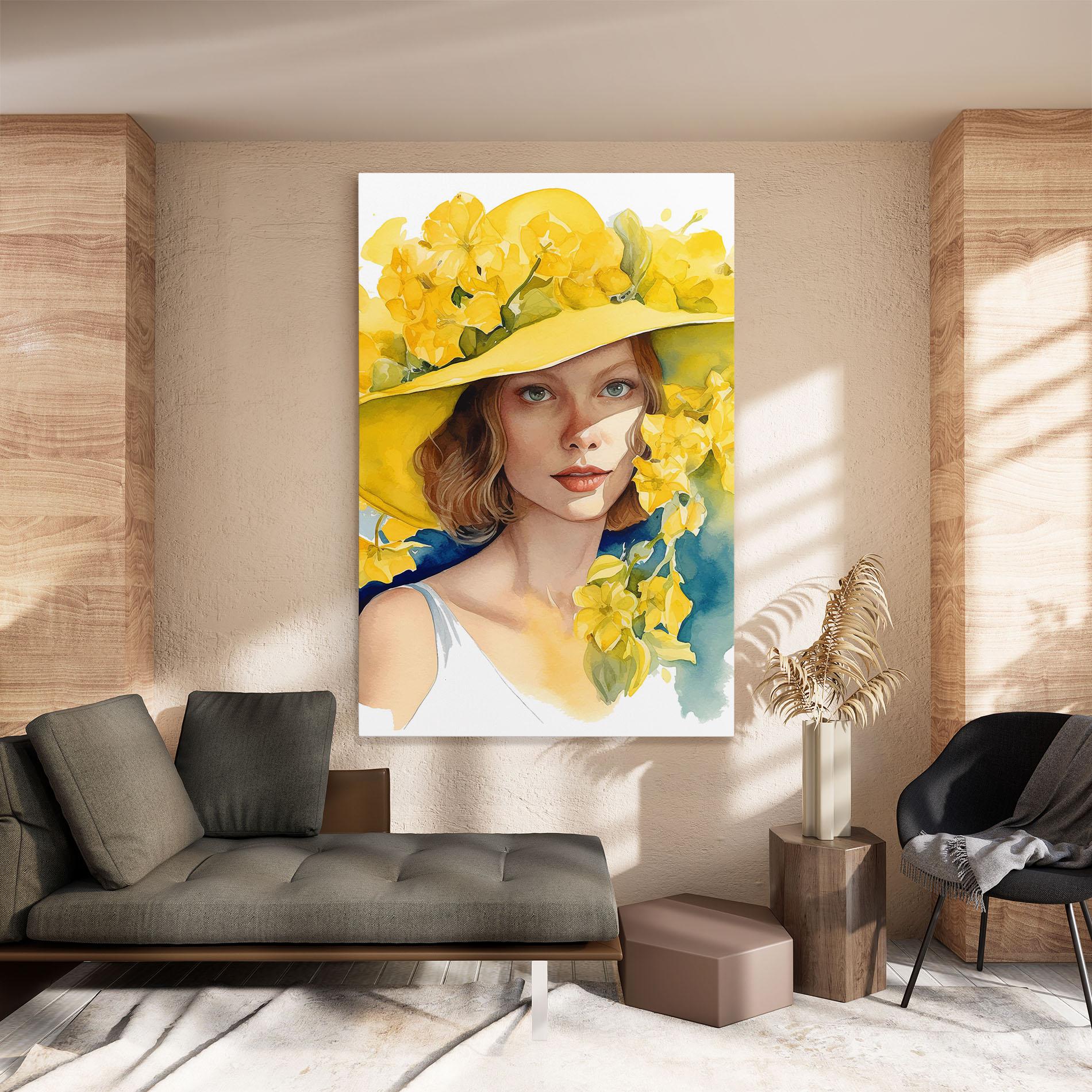 Leinwandbild Yellow Hat Flowers mockup 8