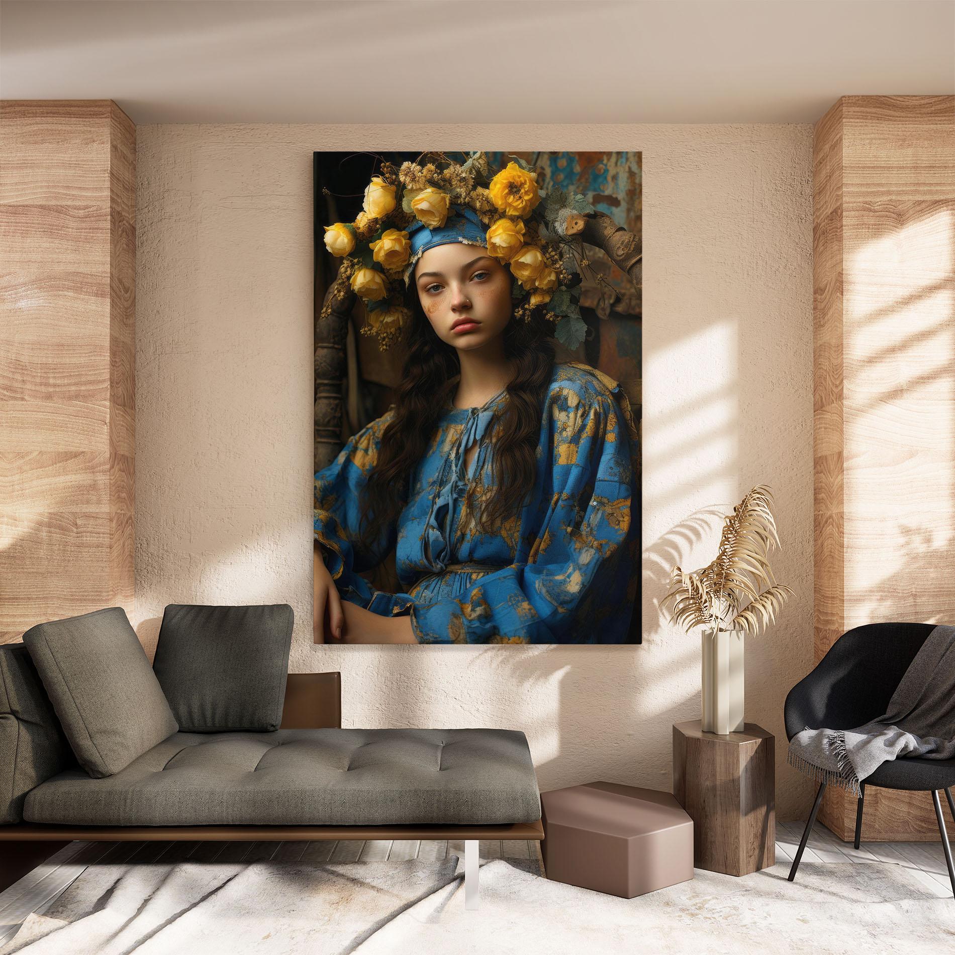 Leinwandbild Yellow Rose Dress mockup 8