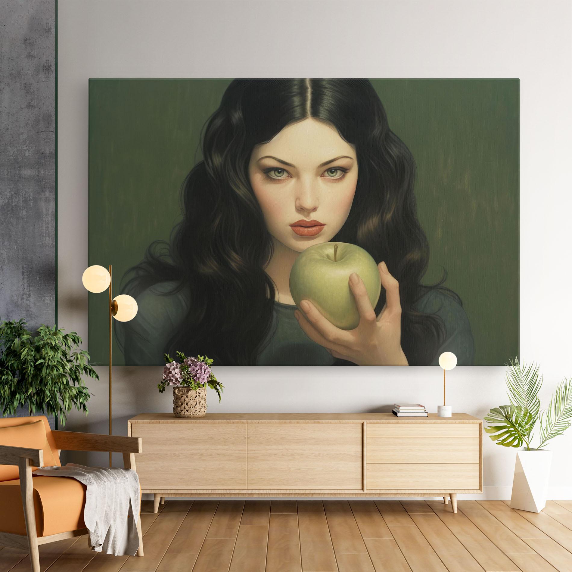 Leinwandbild Green Apple Painting mockup 9