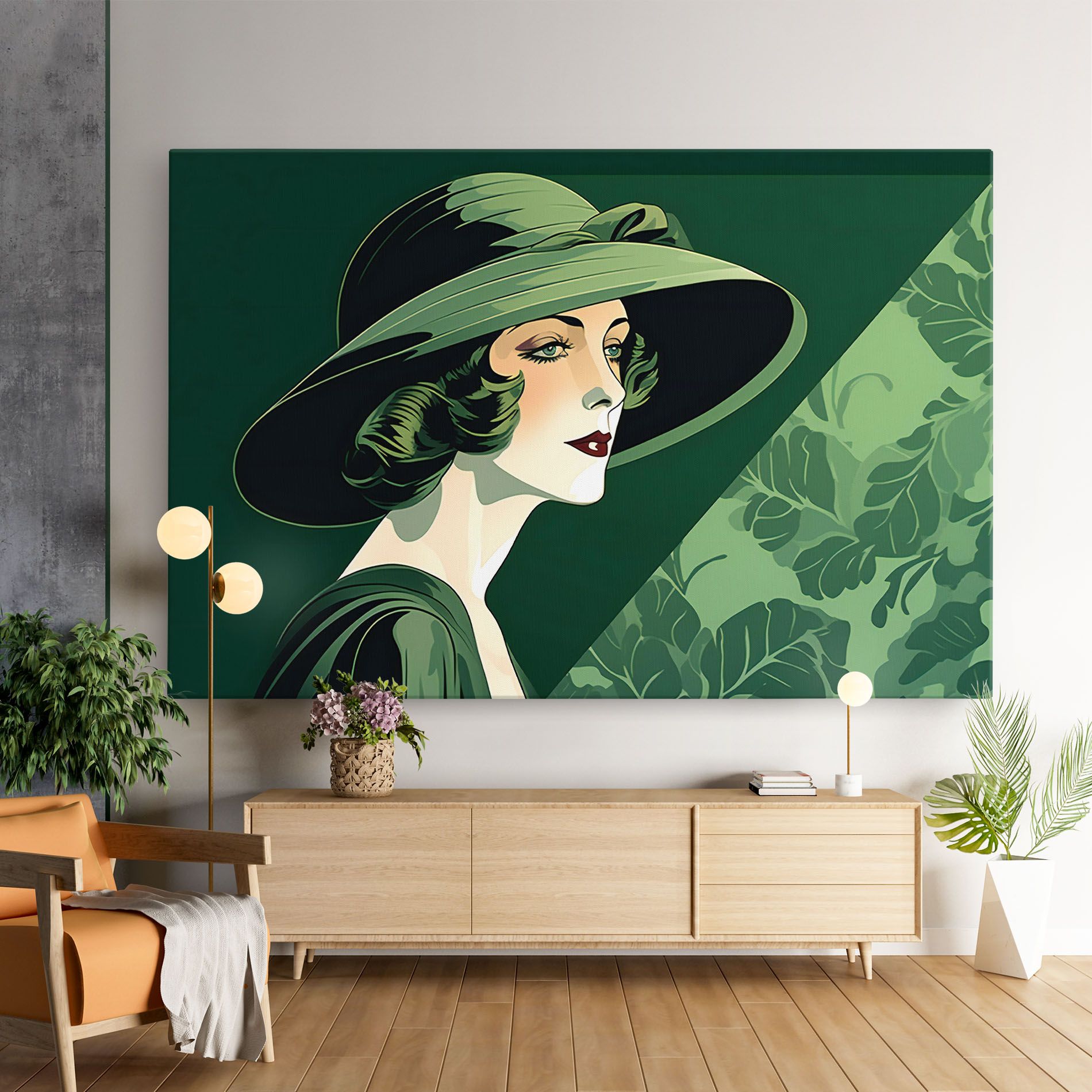 Green Woman Painting mockup 9